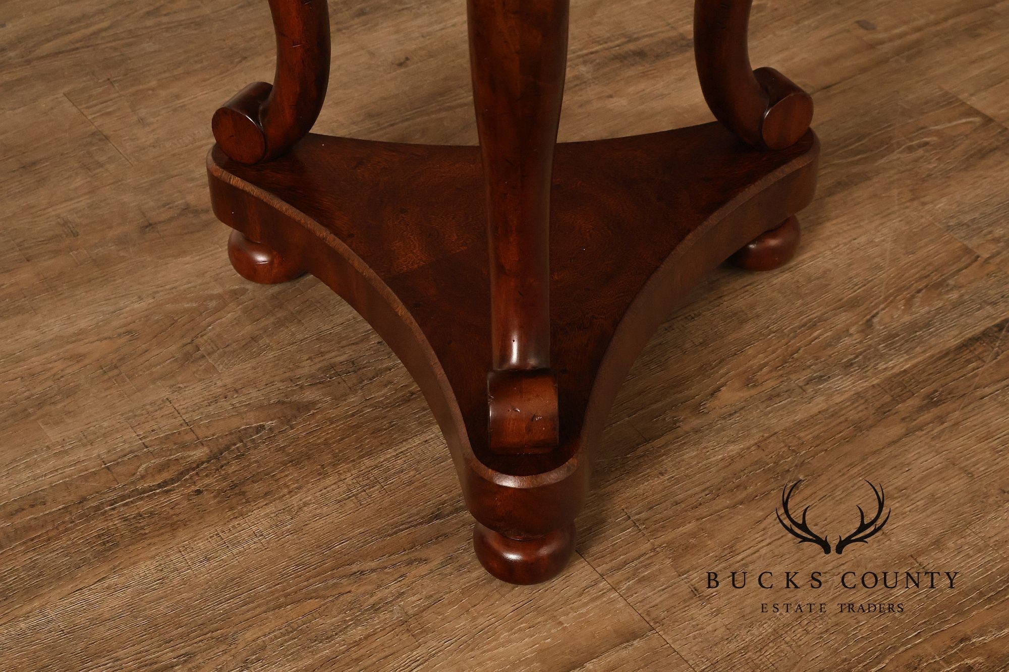 Theodore Alexander Pair of 'Occasionally Italian' Round Mahogany Side Tables