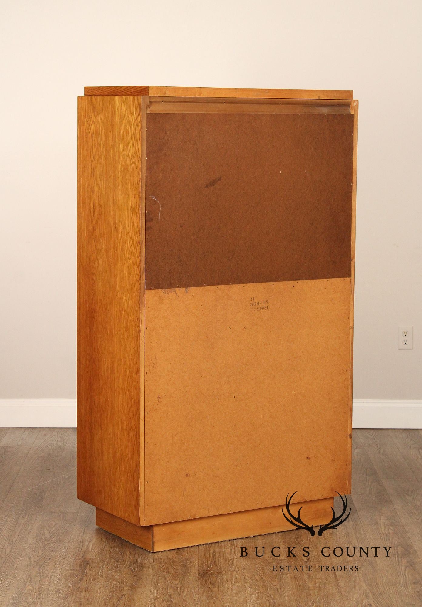 Lane Mid Century Modern Brutalist Oak Armoire