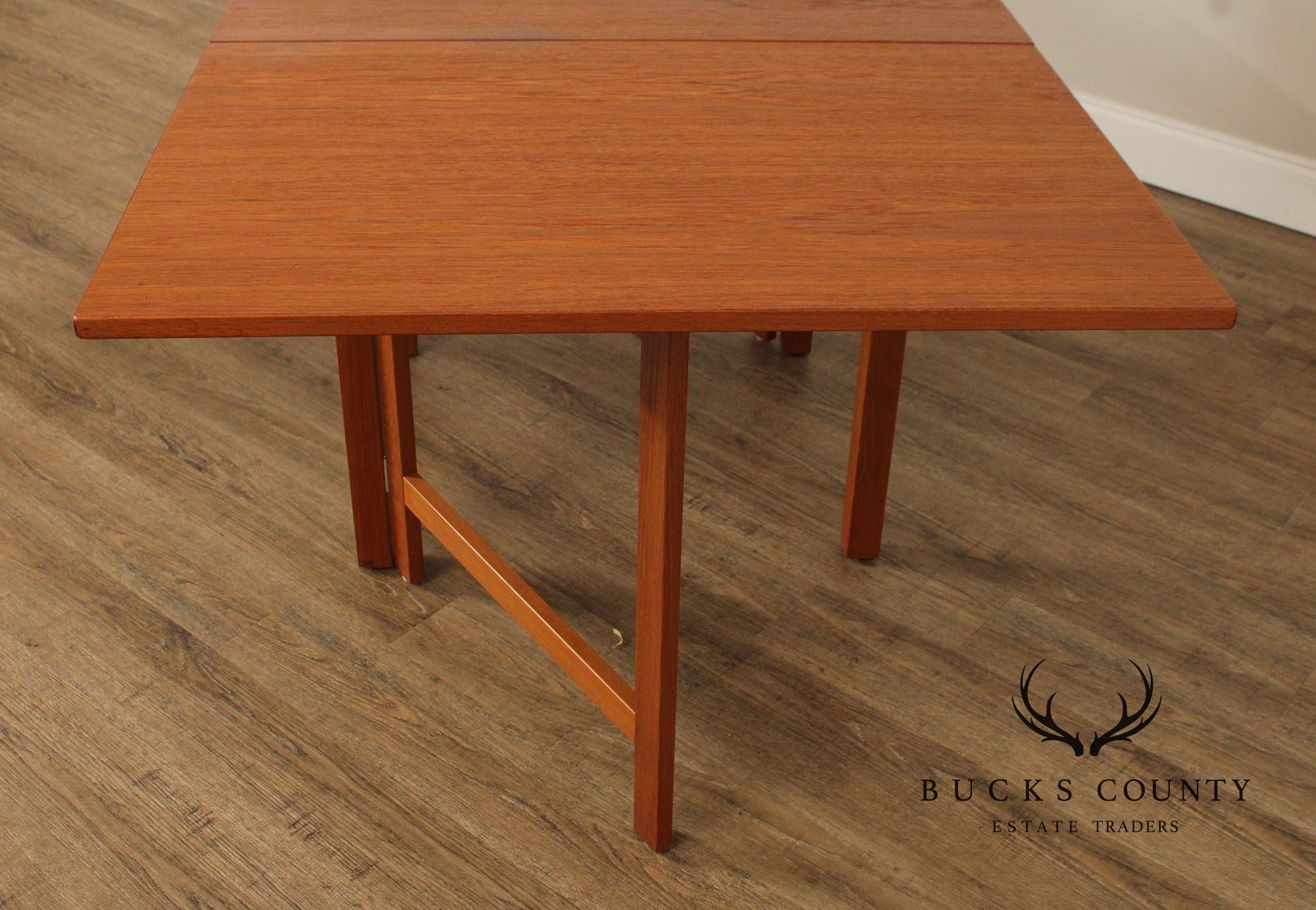 Danish Modern Teak Drop Leaf Dining Table