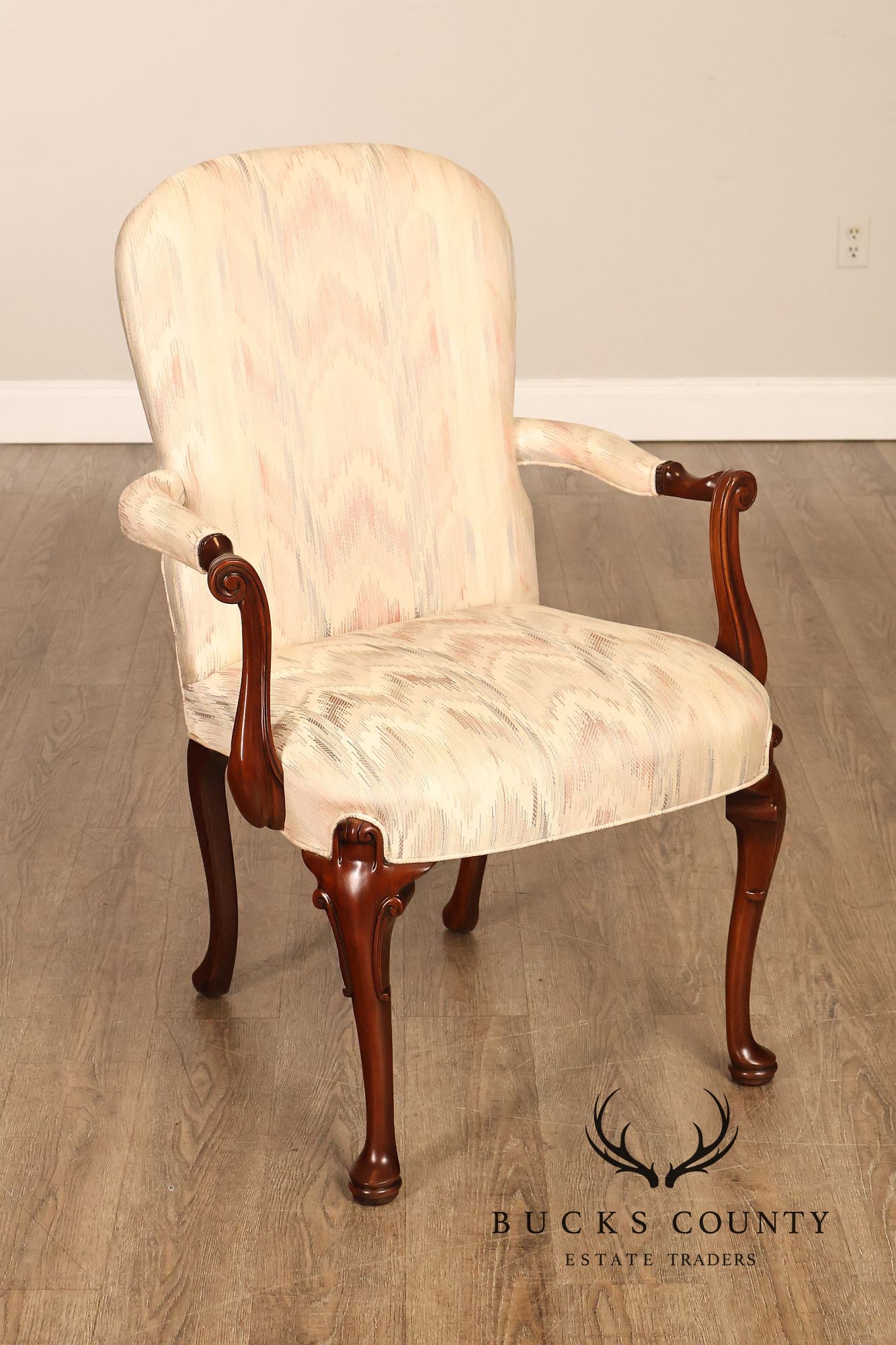 Southwood Queen Anne Style Pair of Mahogany Armchairs