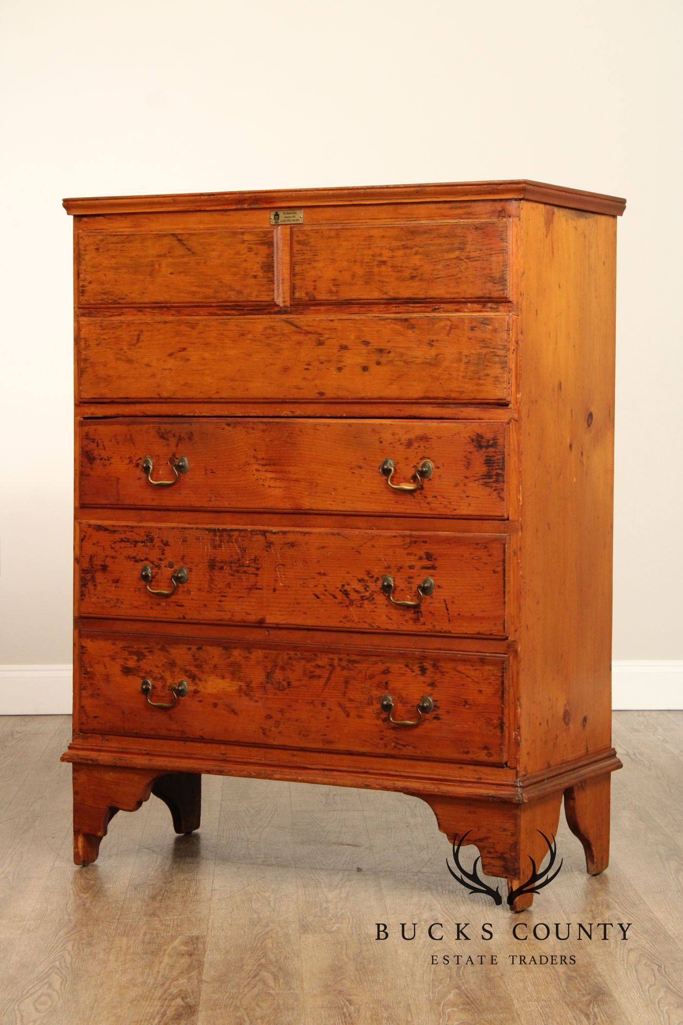 Antique Early American Pine Mule Chest