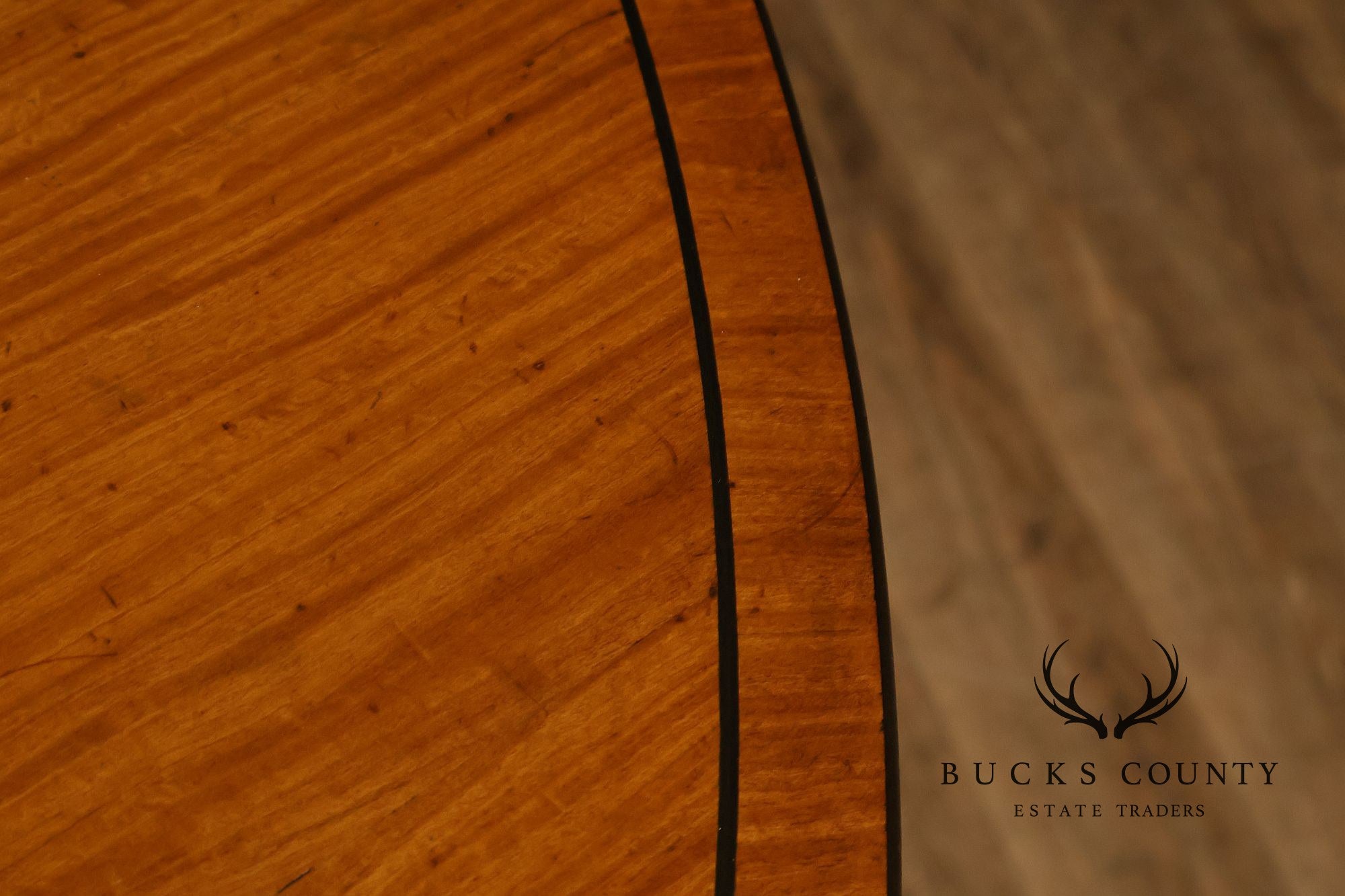 John-Richard Ebony Inlaid Satinwood Demilune Chest