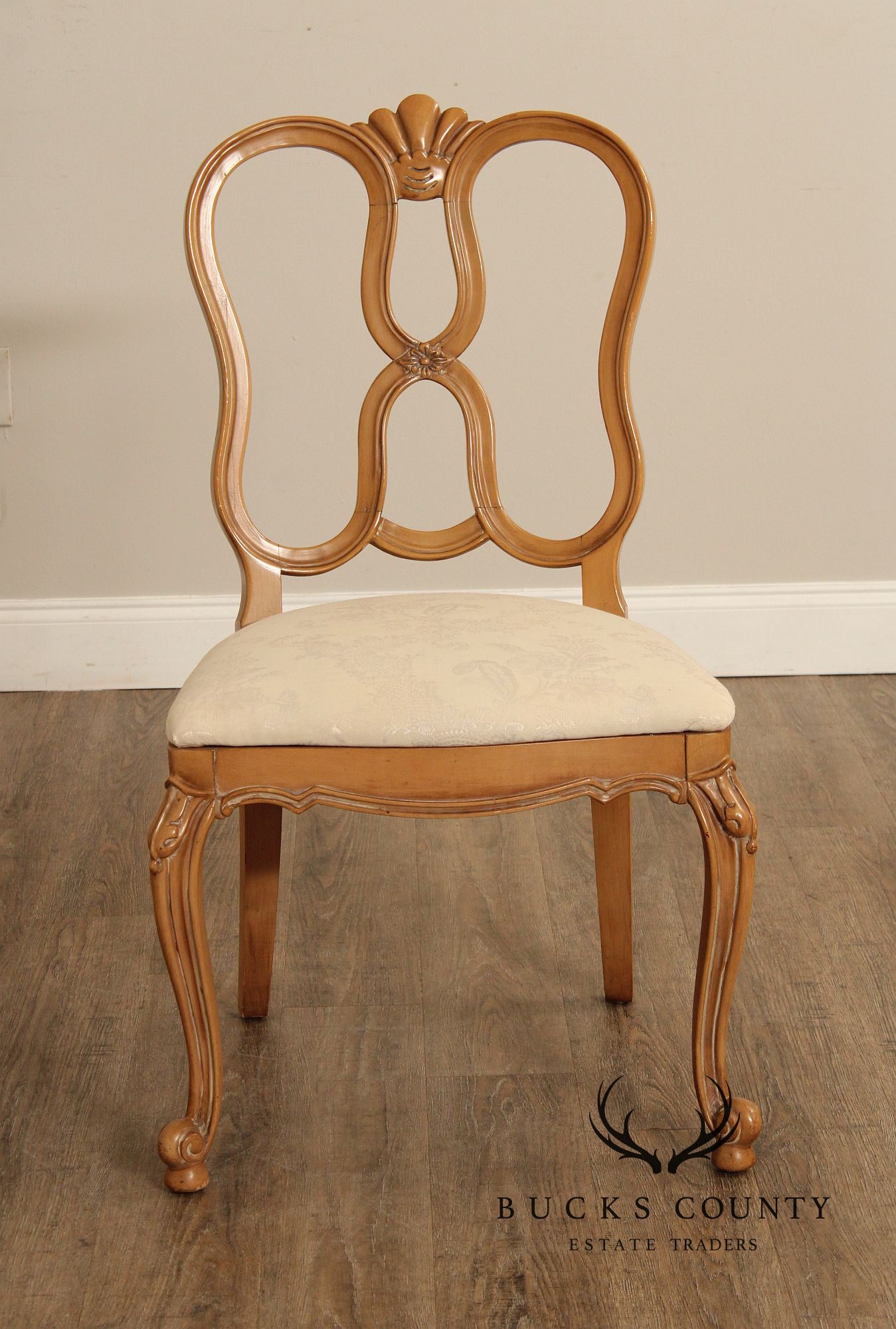 Italian Provincial Style Vintage Set of Eight Carved Dining Chairs