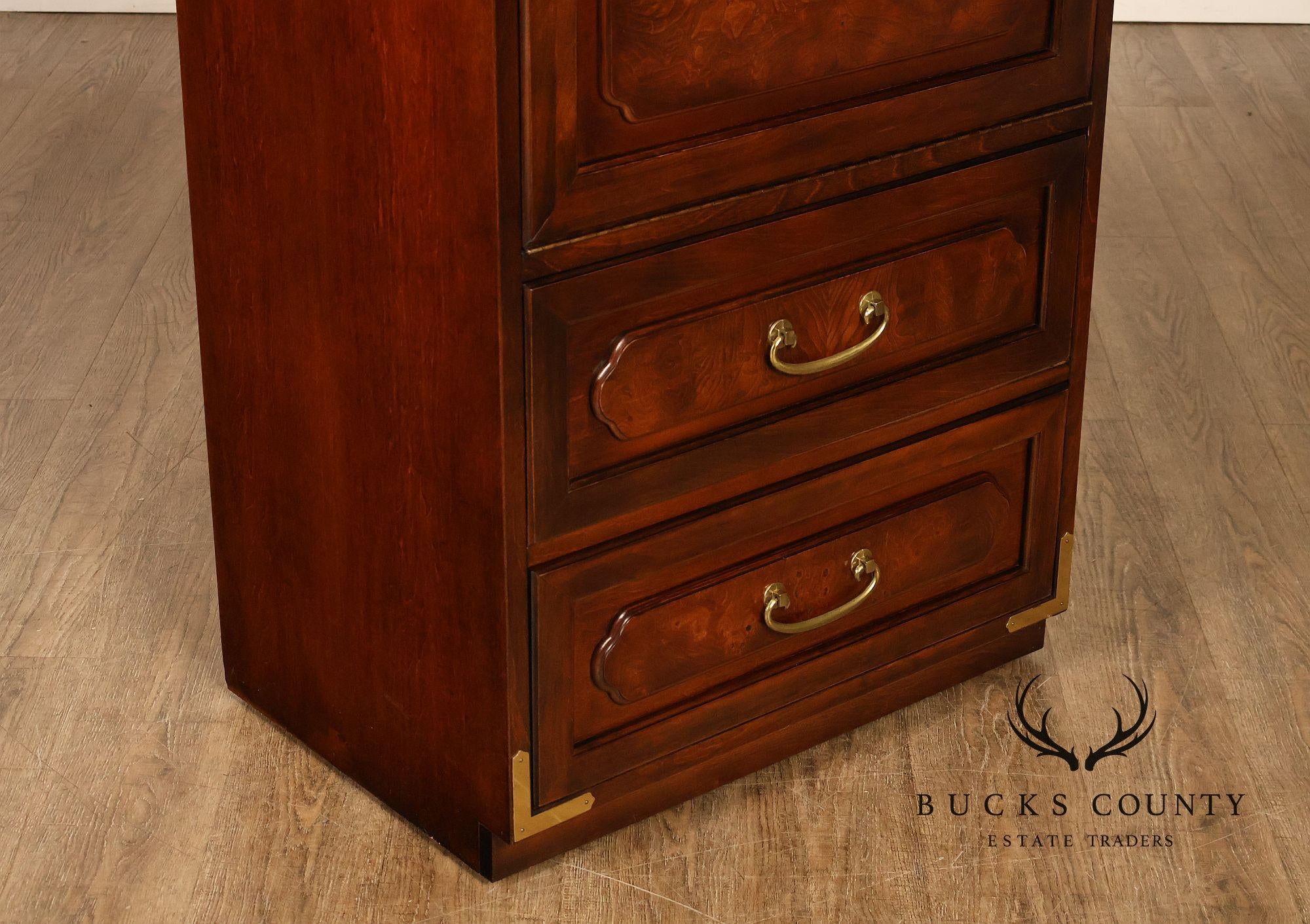 Bernhardt Pair Of Asian Campaign Style Linen Cabinets