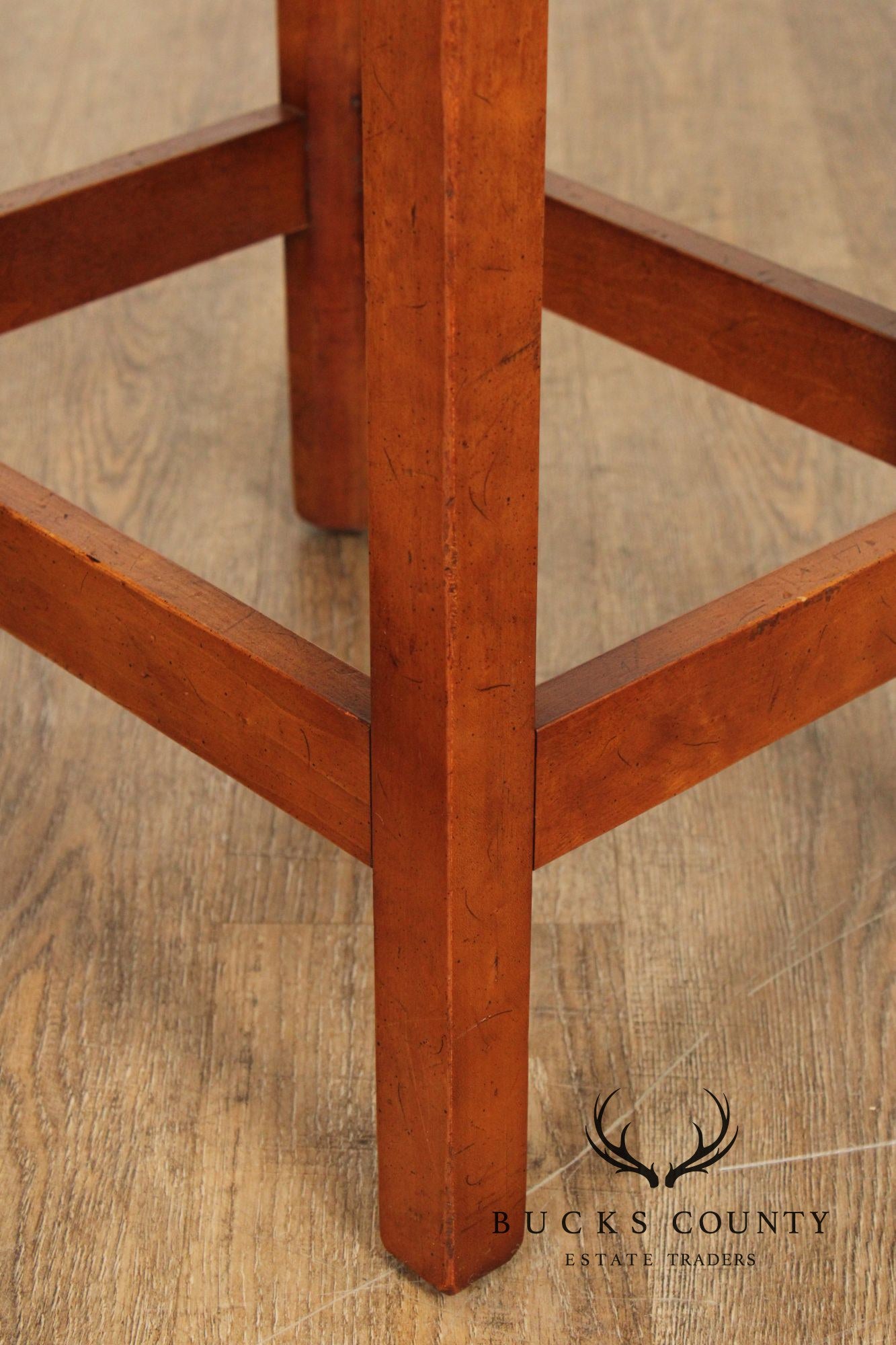 Chippendale Style Pair of Cherry Butler Tray Side Tables