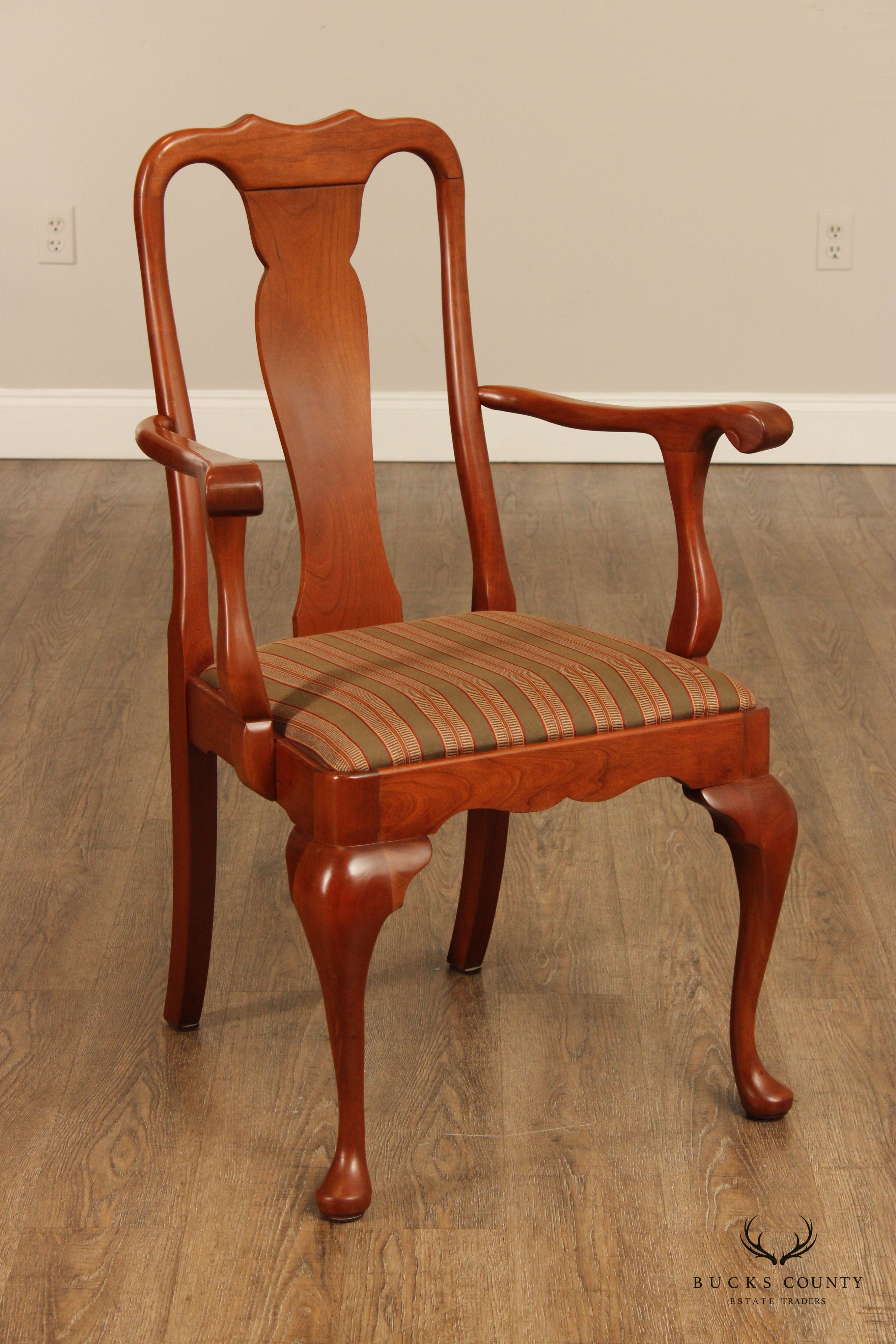 Stickley Queen Anne Style Set of Six Cherry Dining Chairs