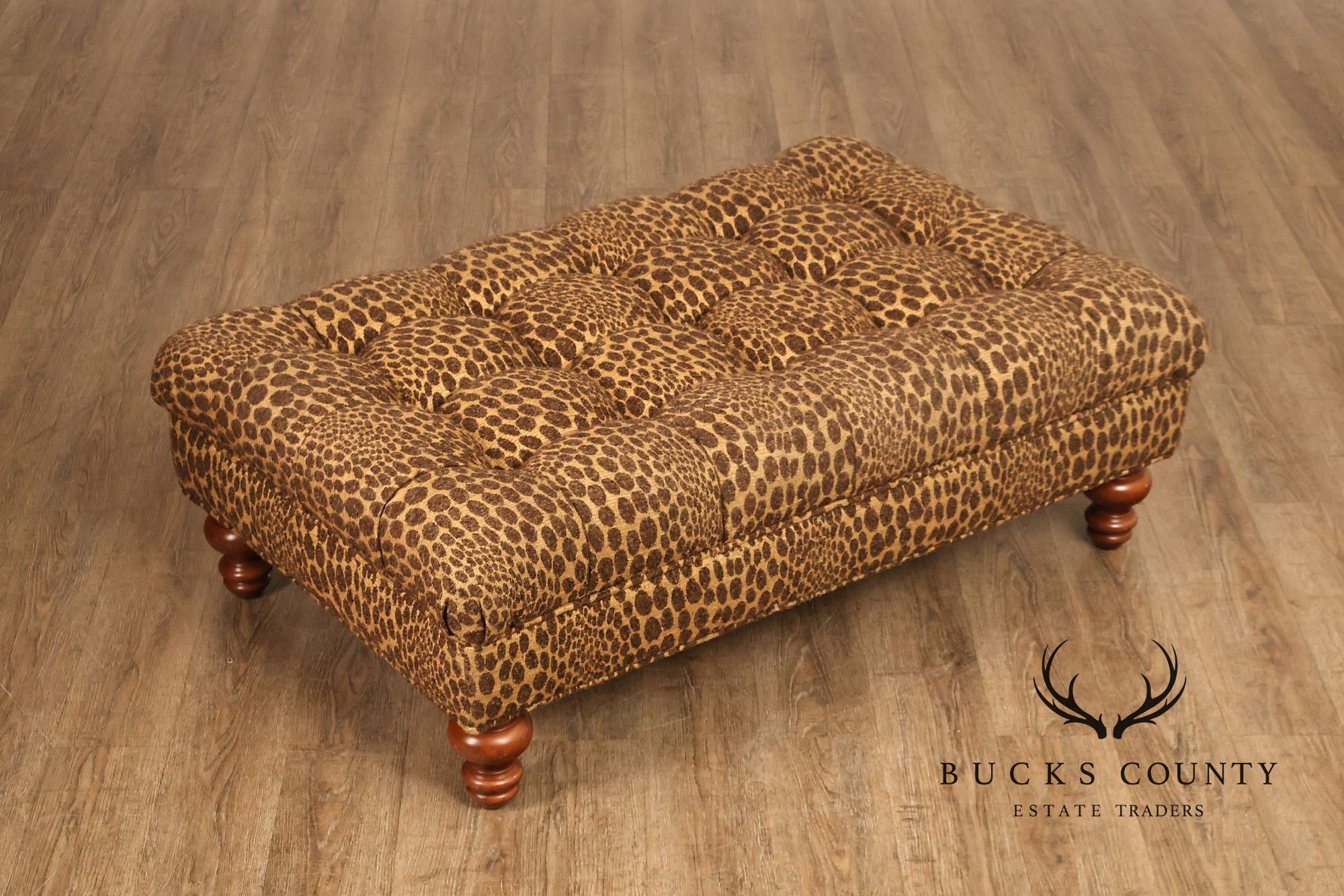 English Regency Style Large Tufted Ottoman