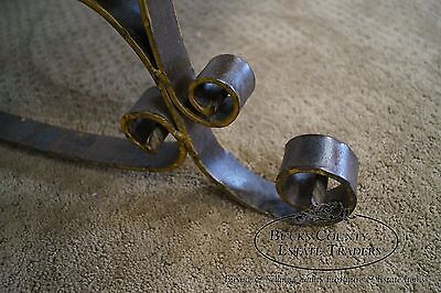 Antique Italian Hand Forged Iron Coffee Table w/ Mosaic Stone Top