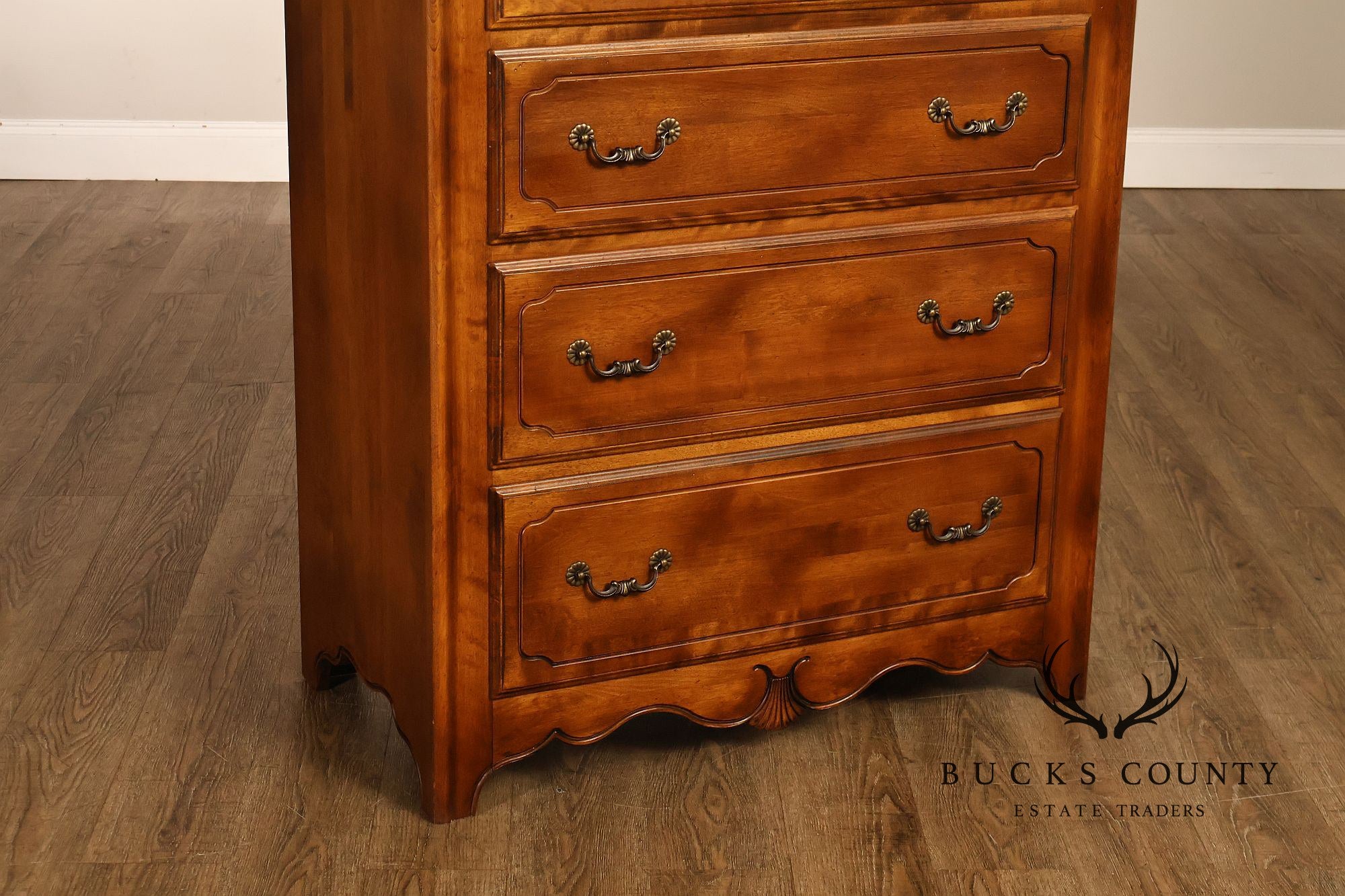 Ethan Allen Country French Maple And Birchwood Six Drawer High Chest