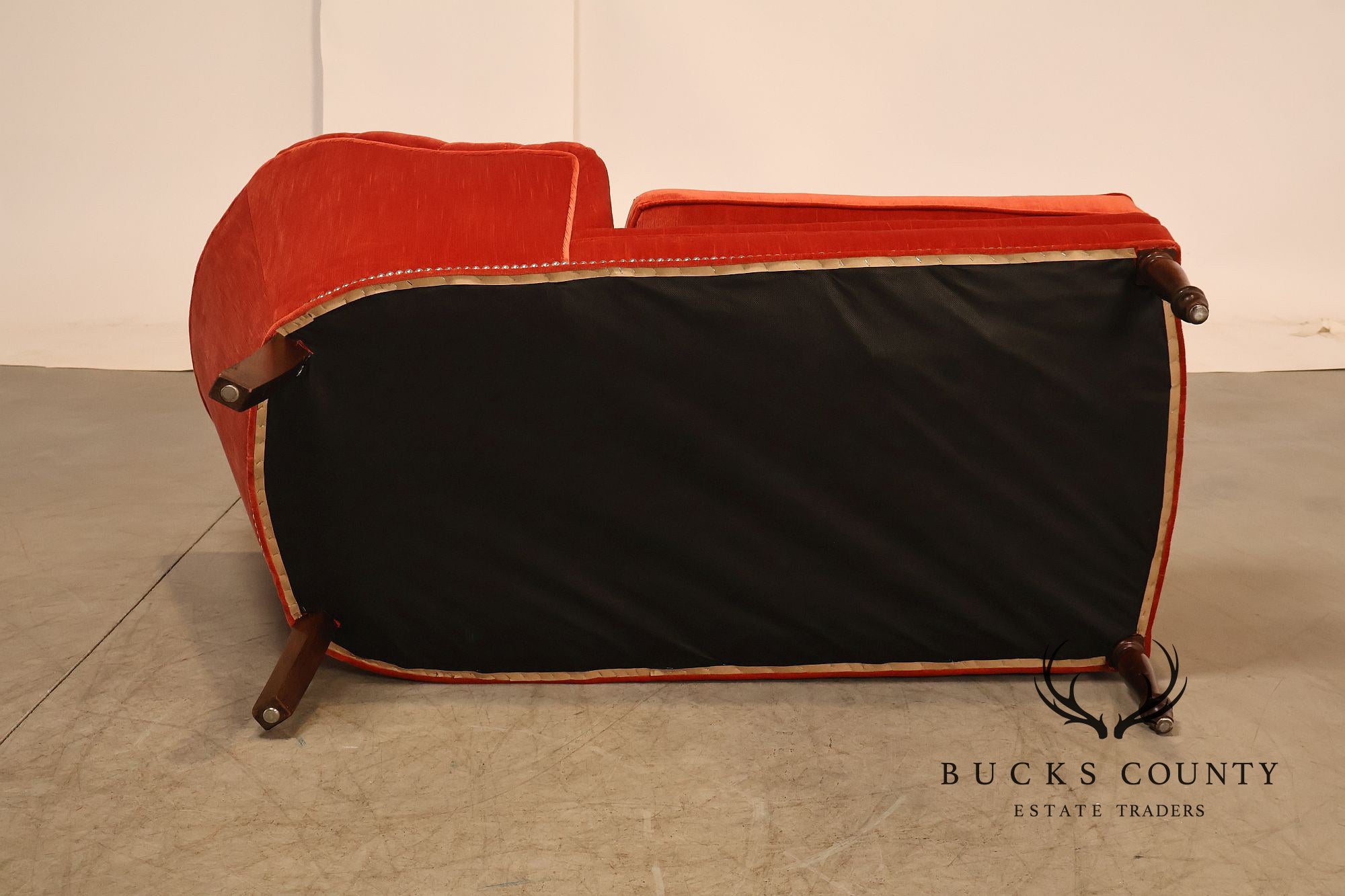 Vintage Channel Back Upholstered Chaise Lounge