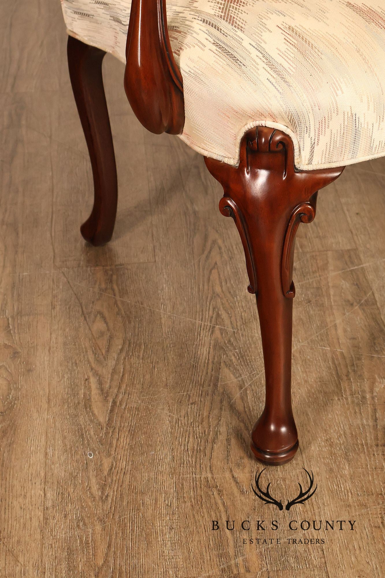 Southwood Queen Anne Style Pair of Mahogany Armchairs