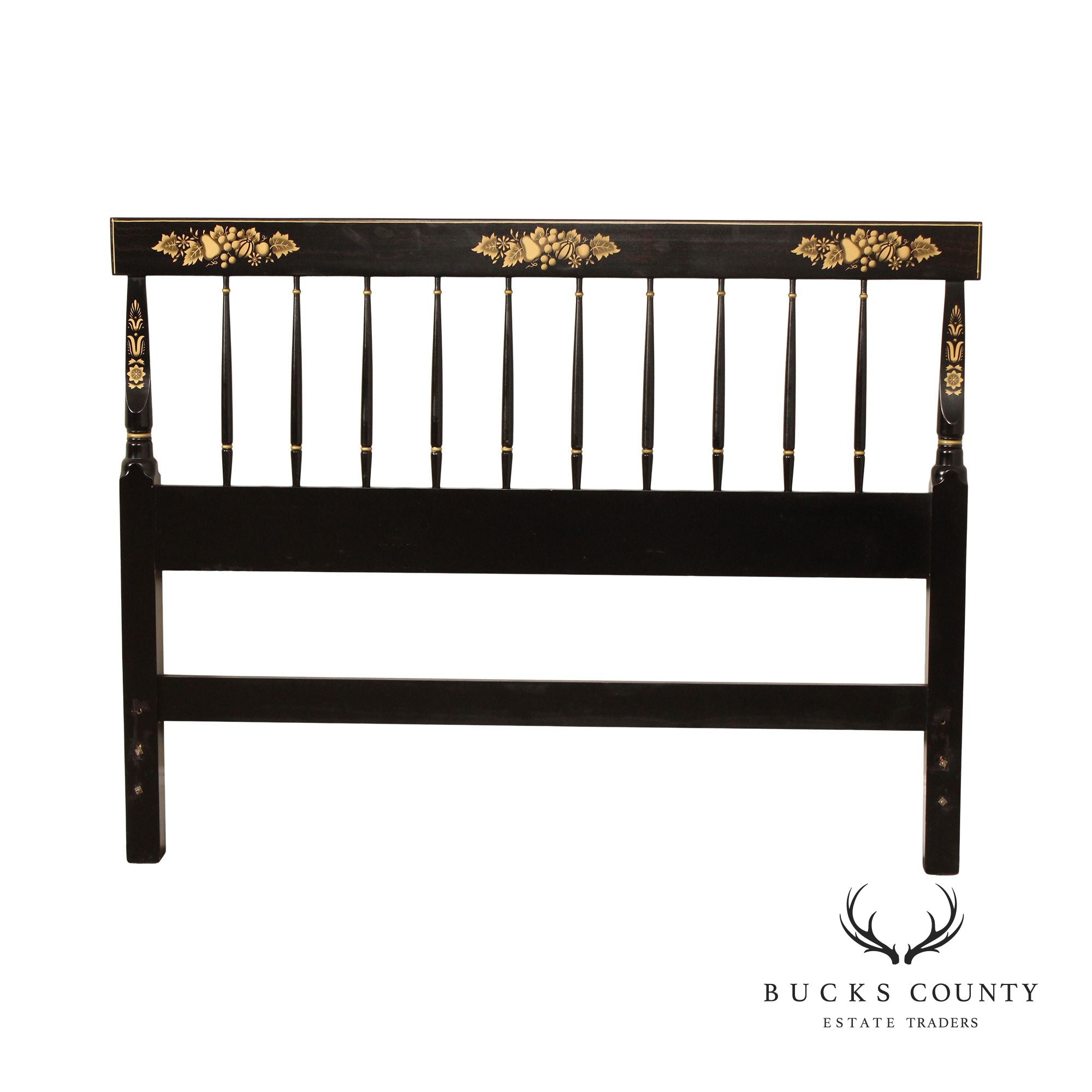 Hitchcock Vintage Stencil-Painted Full-Size Headboard