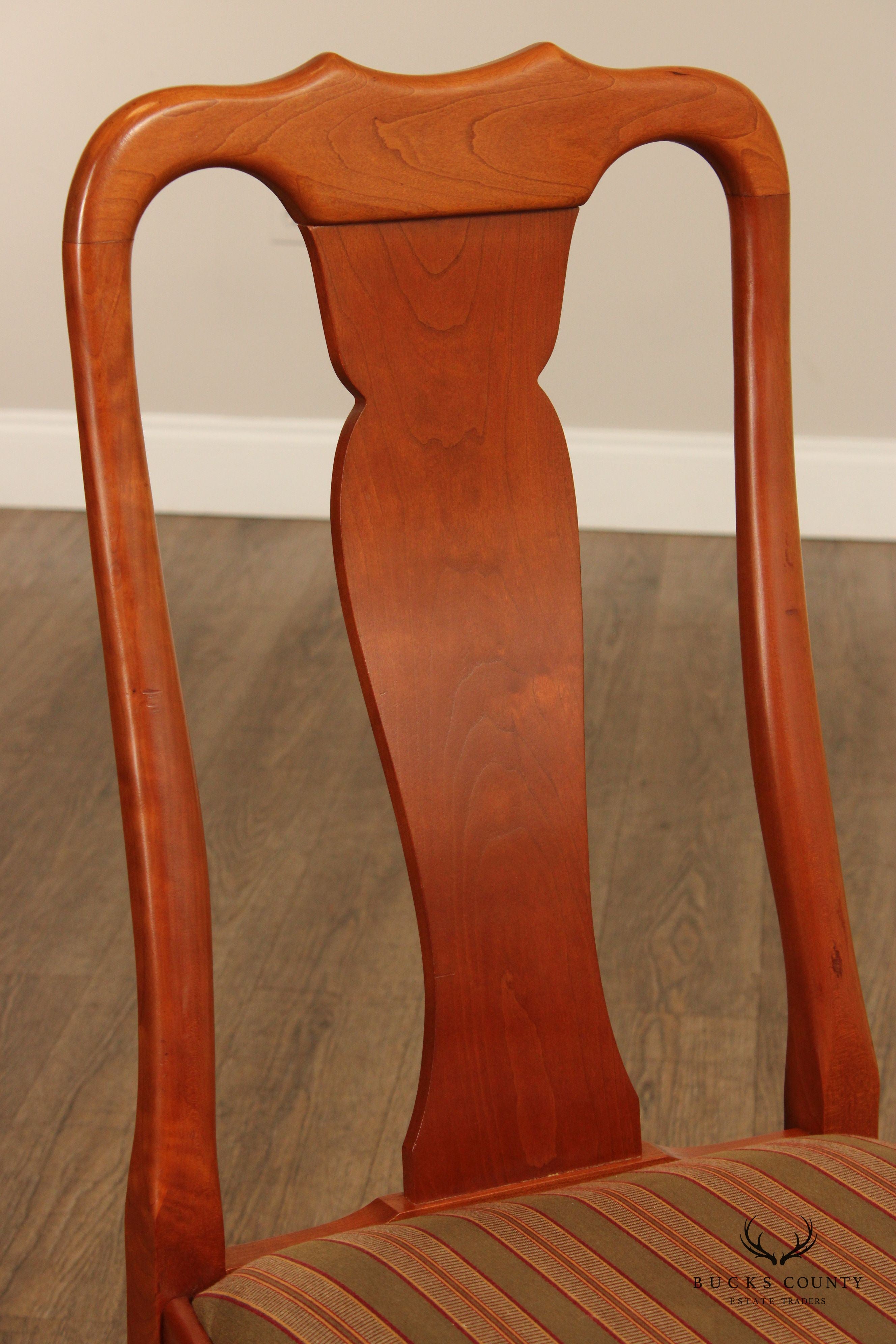 Stickley Queen Anne Style Set of Six Cherry Dining Chairs