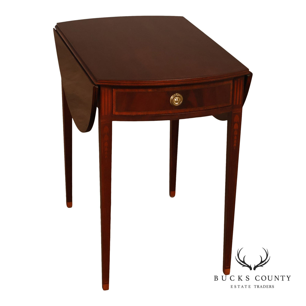 Baker Federal Style Mahogany Pembroke Drop-Leaf Side Table