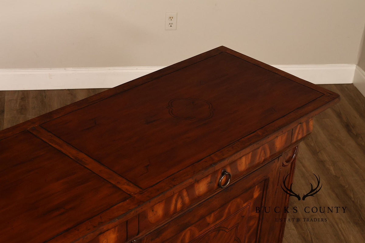 Traditional Georgian Style Inlaid Three Door Credenza Sideboard