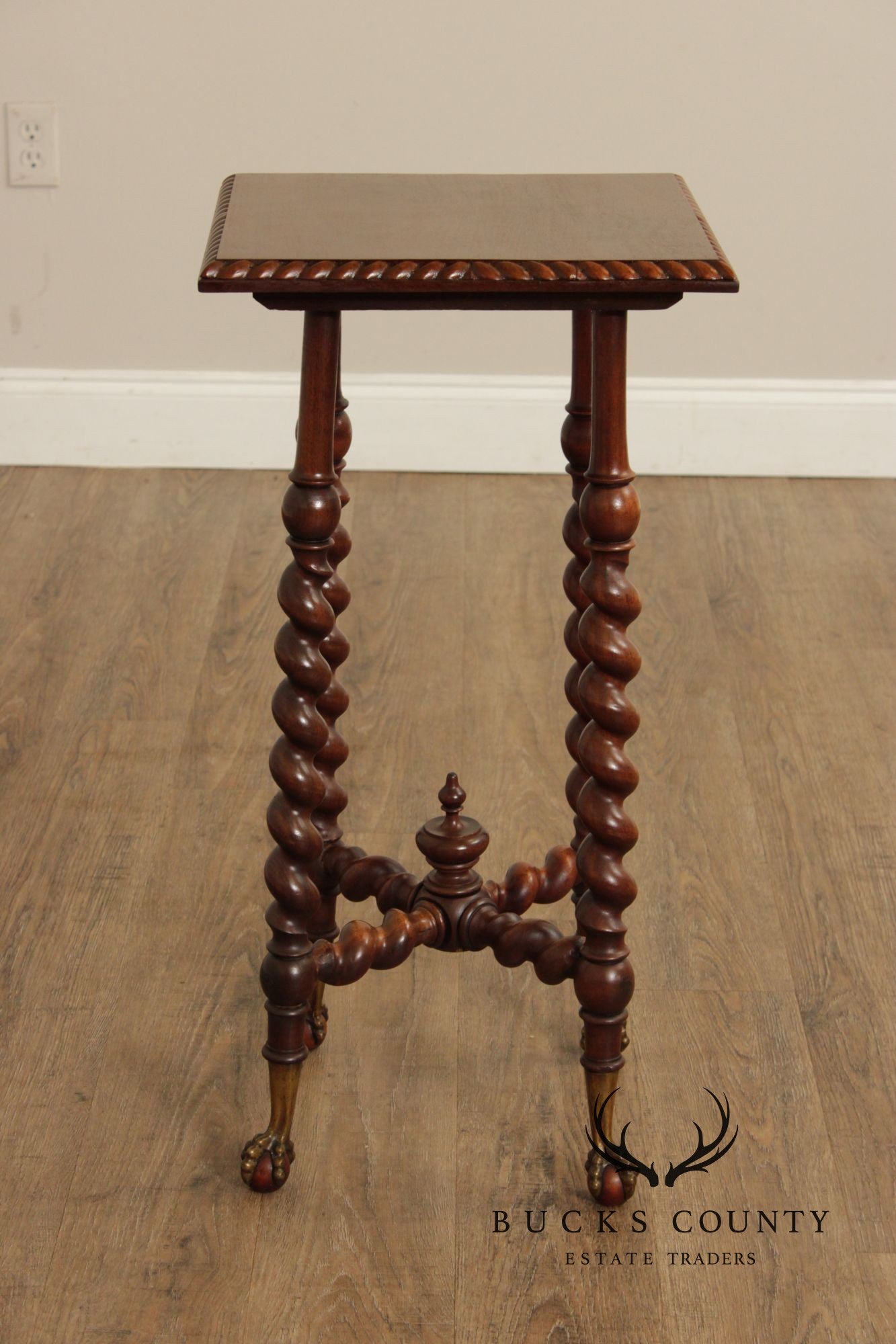 Antique Victorian Barley Twist Mahogany Side Table