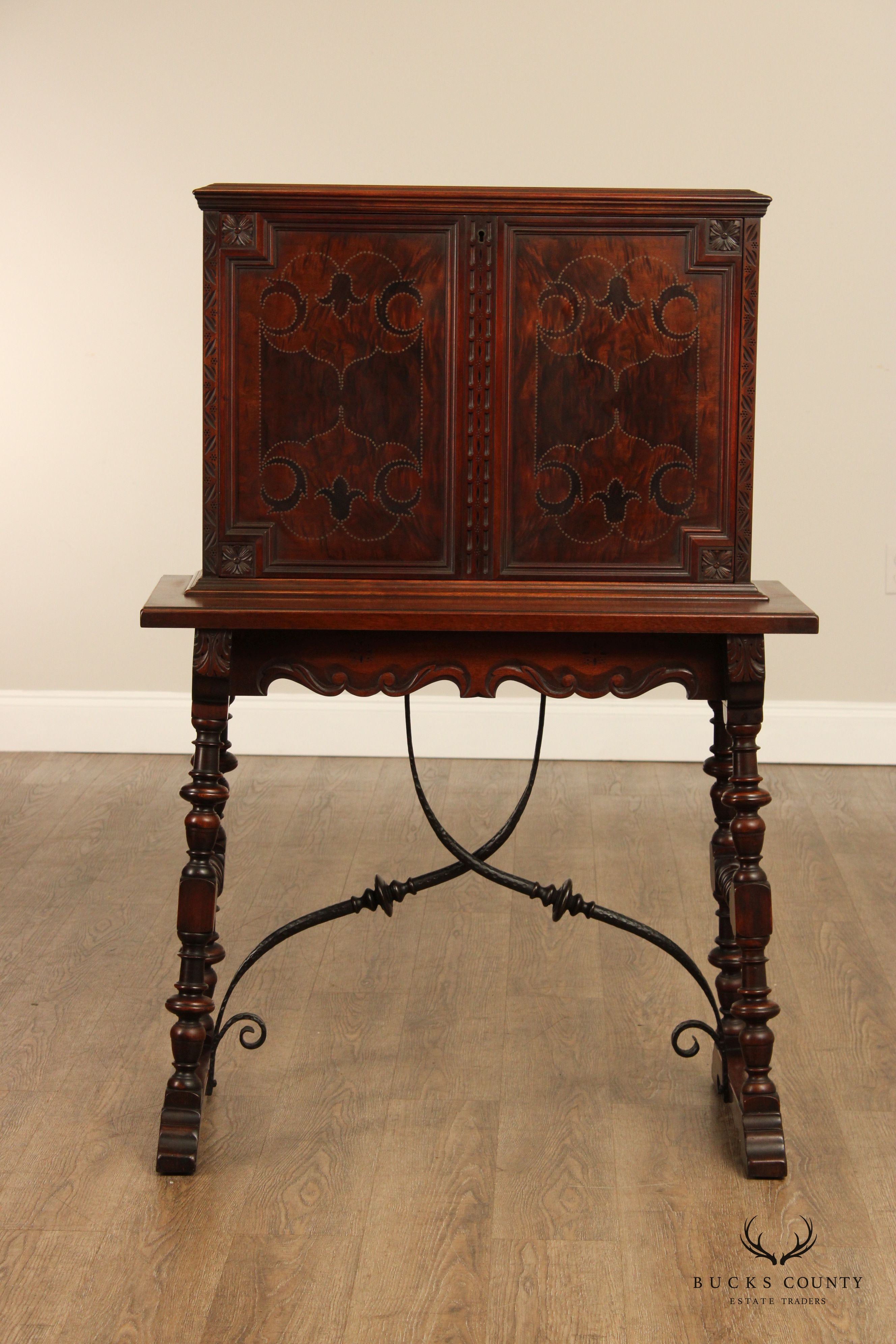 Kittinger Spanish Revival Style Walnut Drop Front Writing Desk