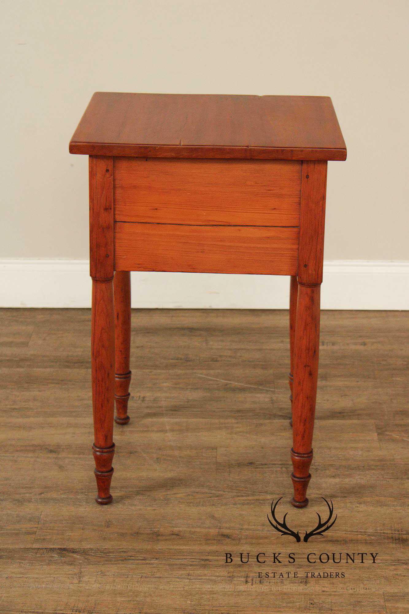 Antique Sheraton Two-Drawer Poplar Nightstand Work Table