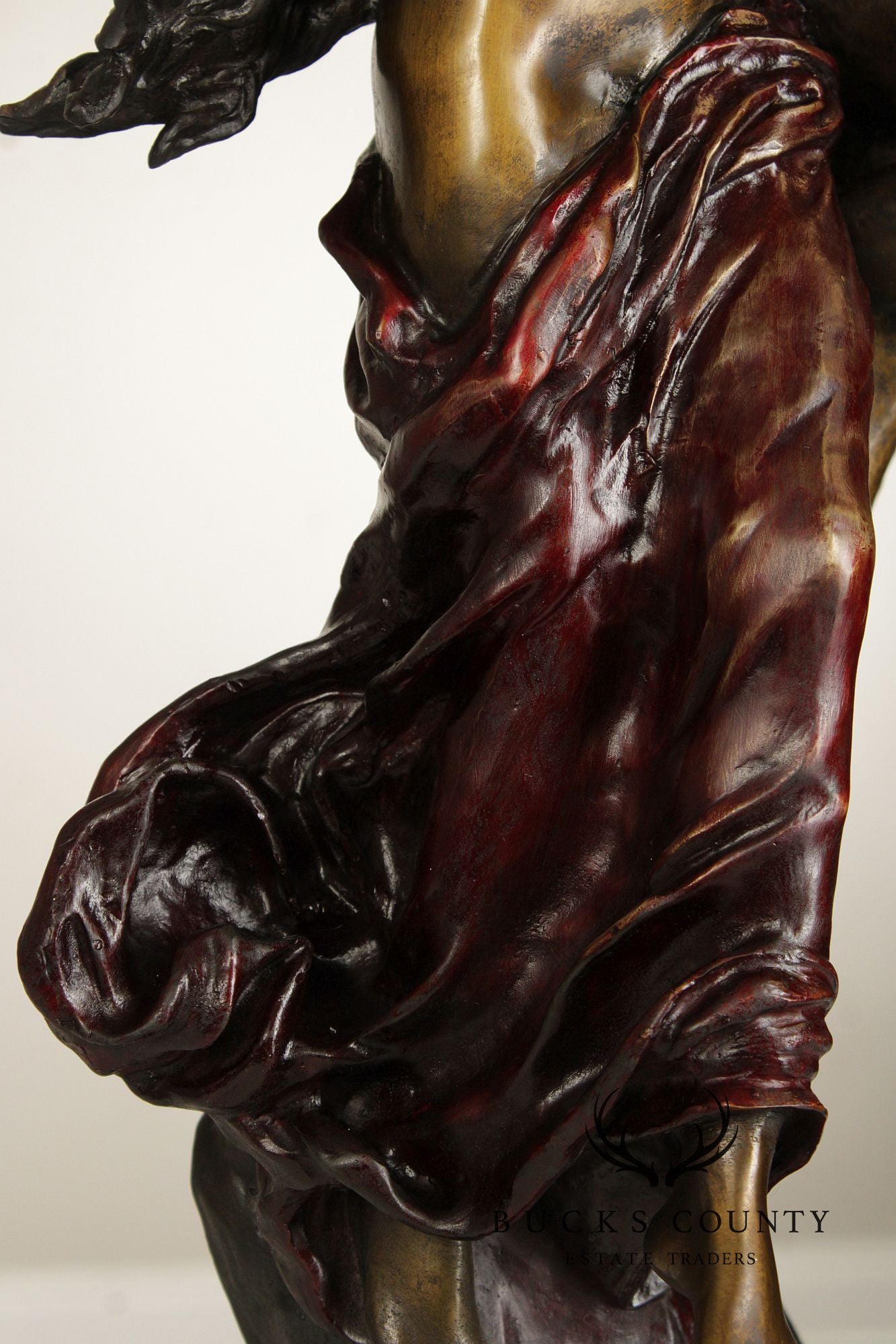 Henri Godet Bronze Statue, 'Cupid & Psyche'