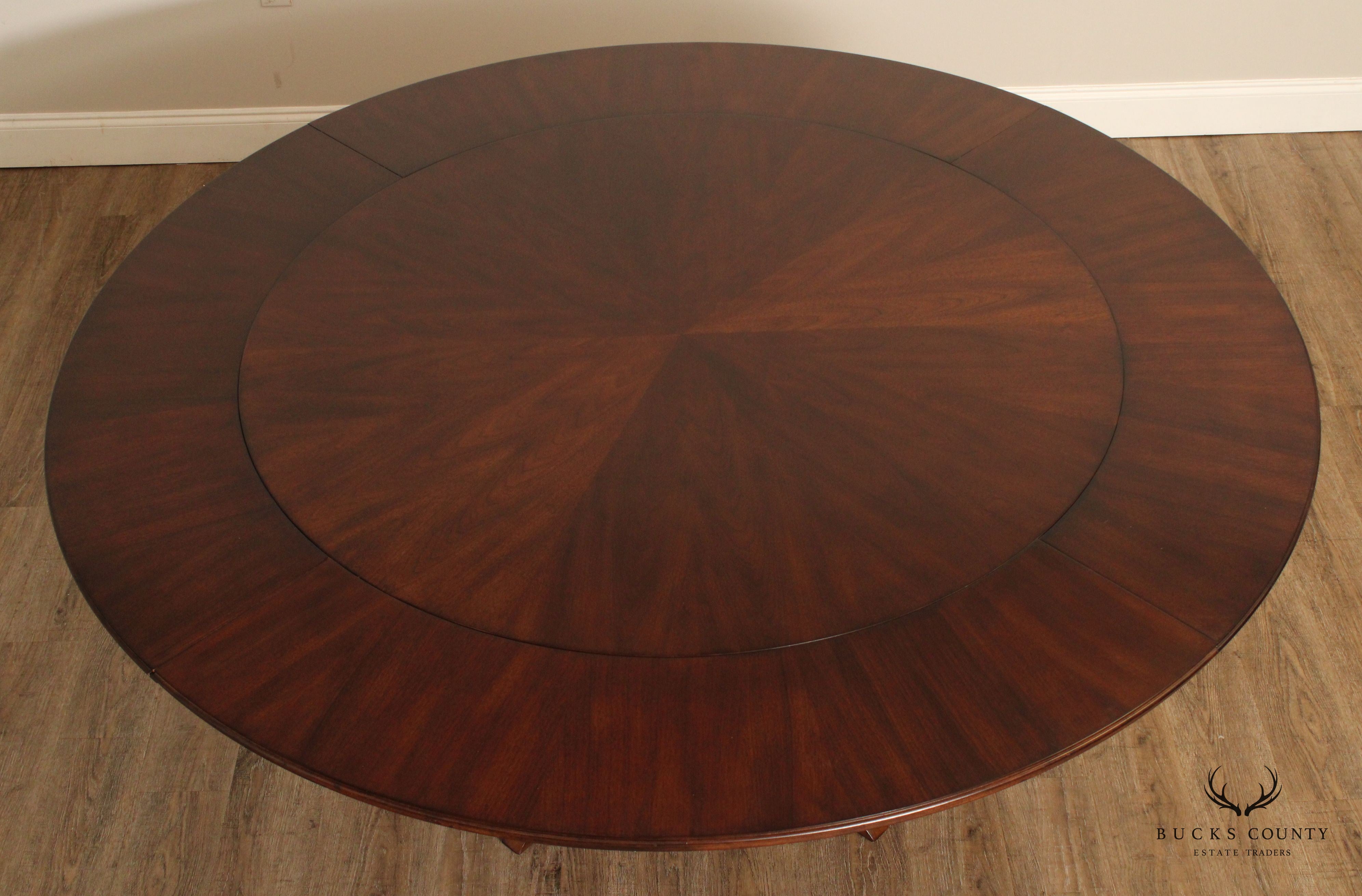 Stanley Furniture Round Expandable Sunburst Cherry Dining Table