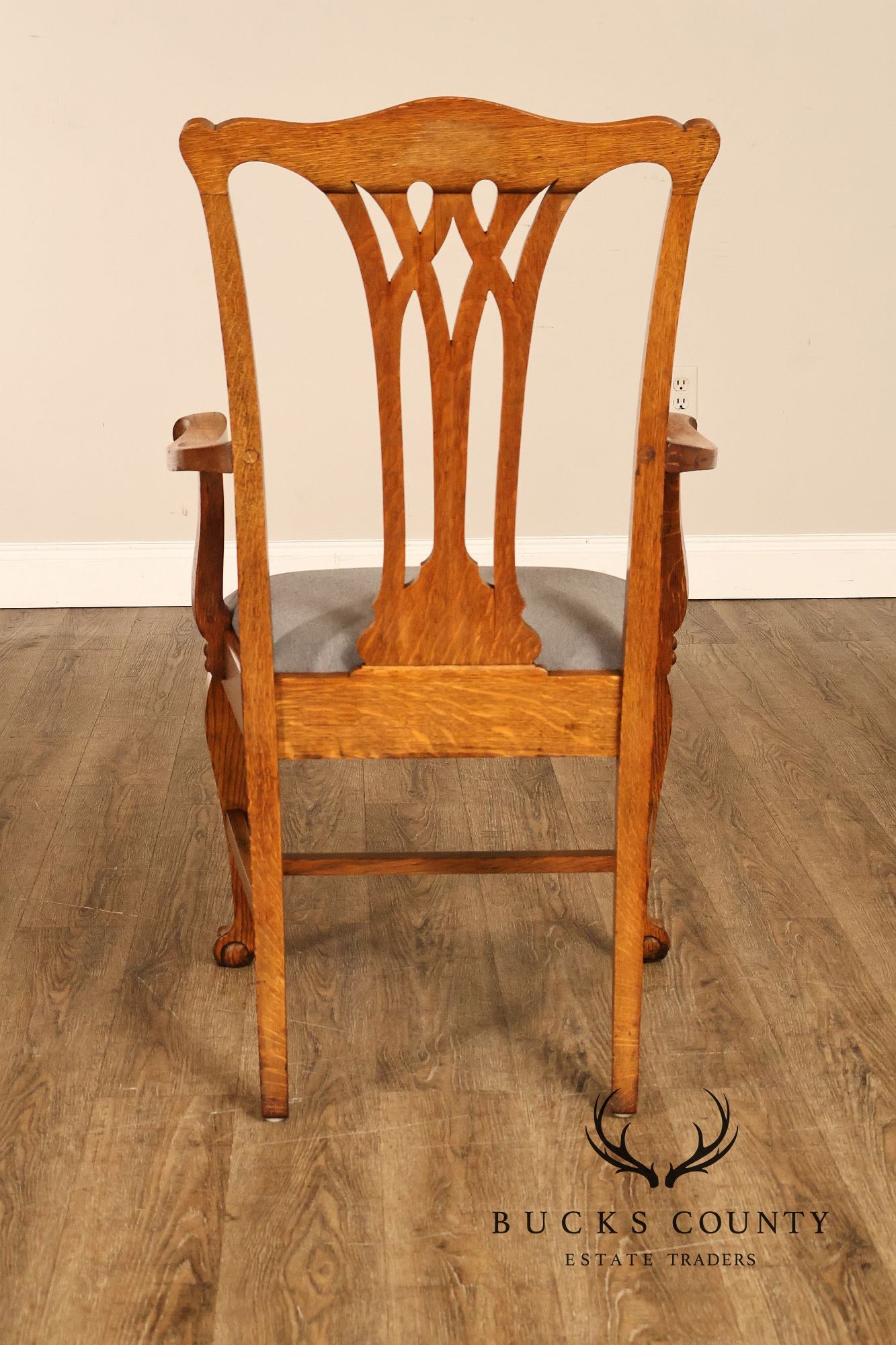 Renaissance Revival Set of Five Carved Oak Dining Chairs