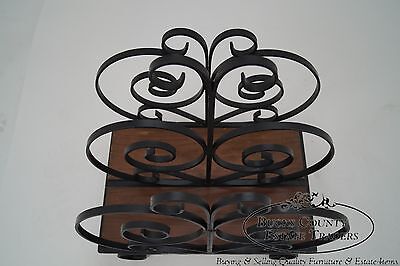 Custom Ornate Scrolled Wrought Iron Spanish Style Magazine Stand