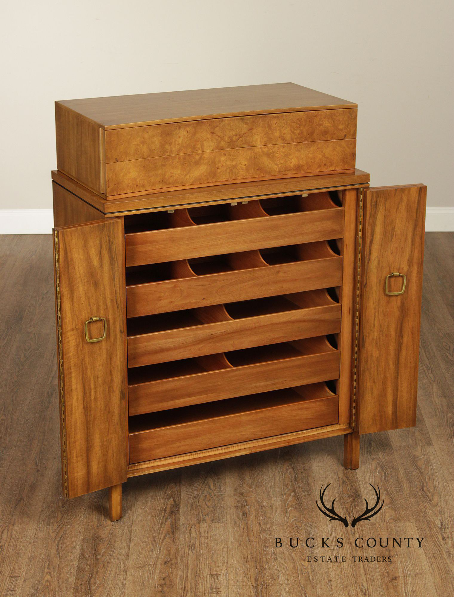 Widdicomb Mid-Century Modern Walnut & Burl Gentleman’s Chest