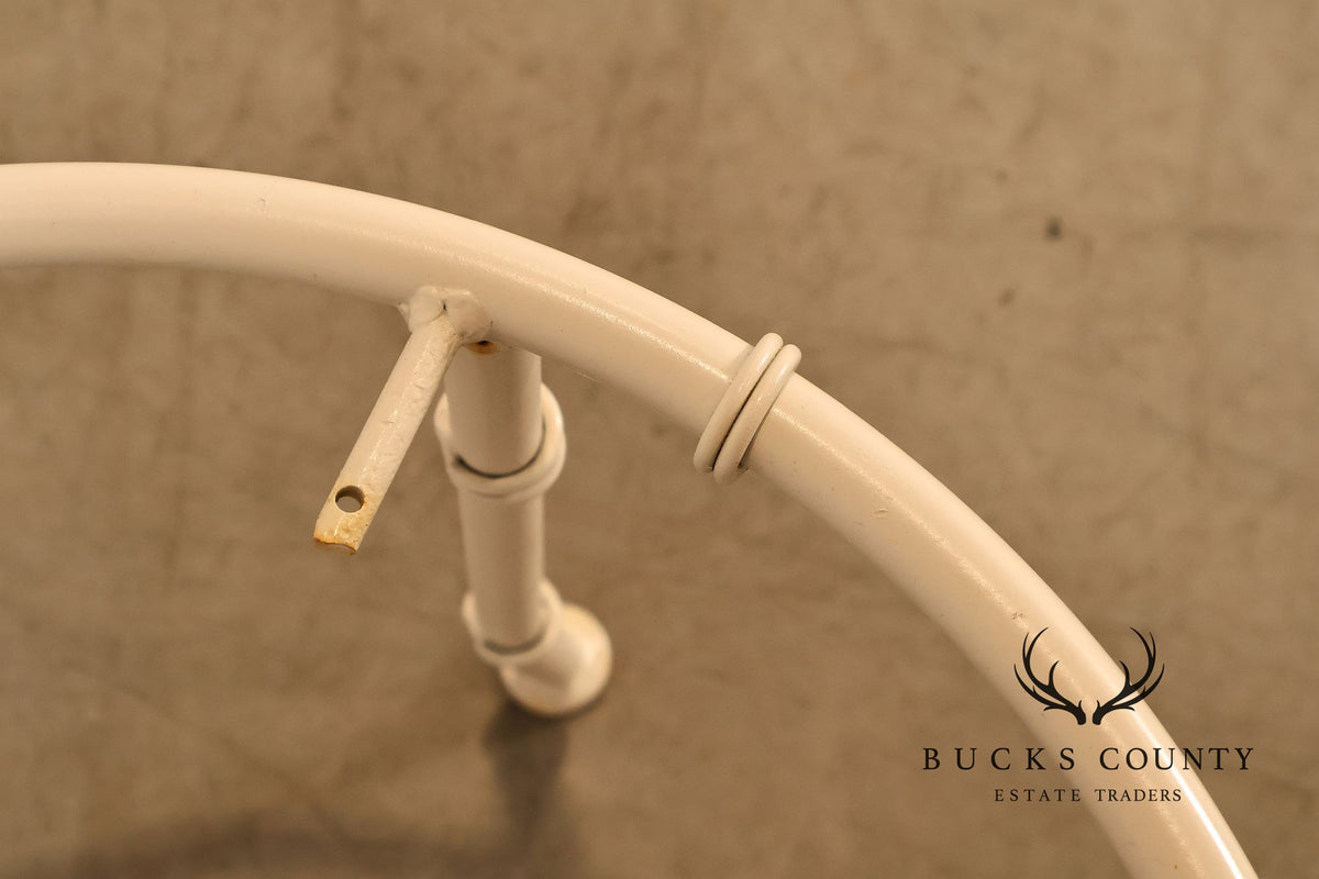 Vintage White Painted Wrought Iron Outdoor Chair Frame