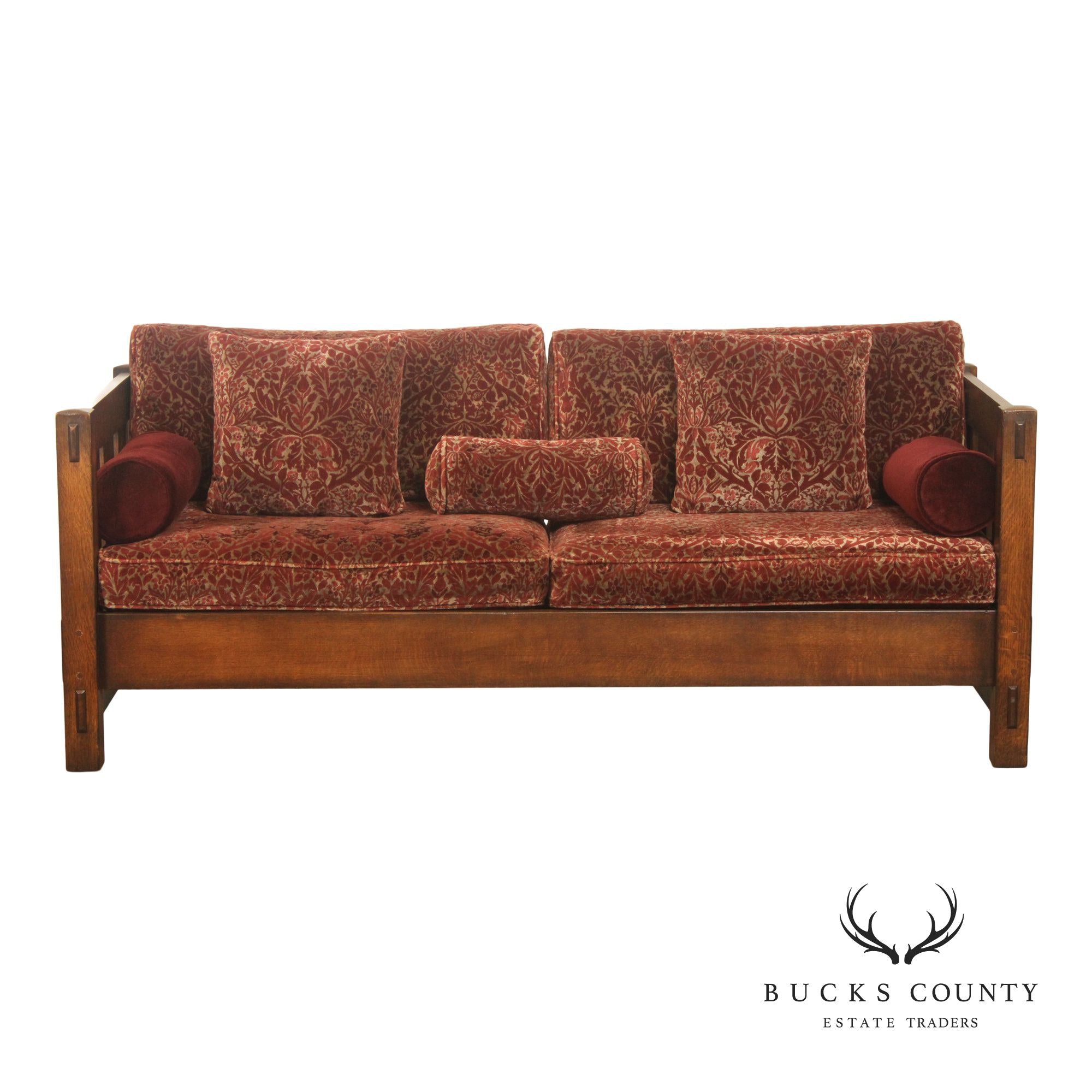 Stickley Mission Collection Loose Cushion Oak Settle