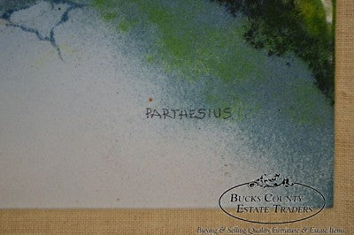 Parthesius Enamel on Copper Southern Belle Framed Painting