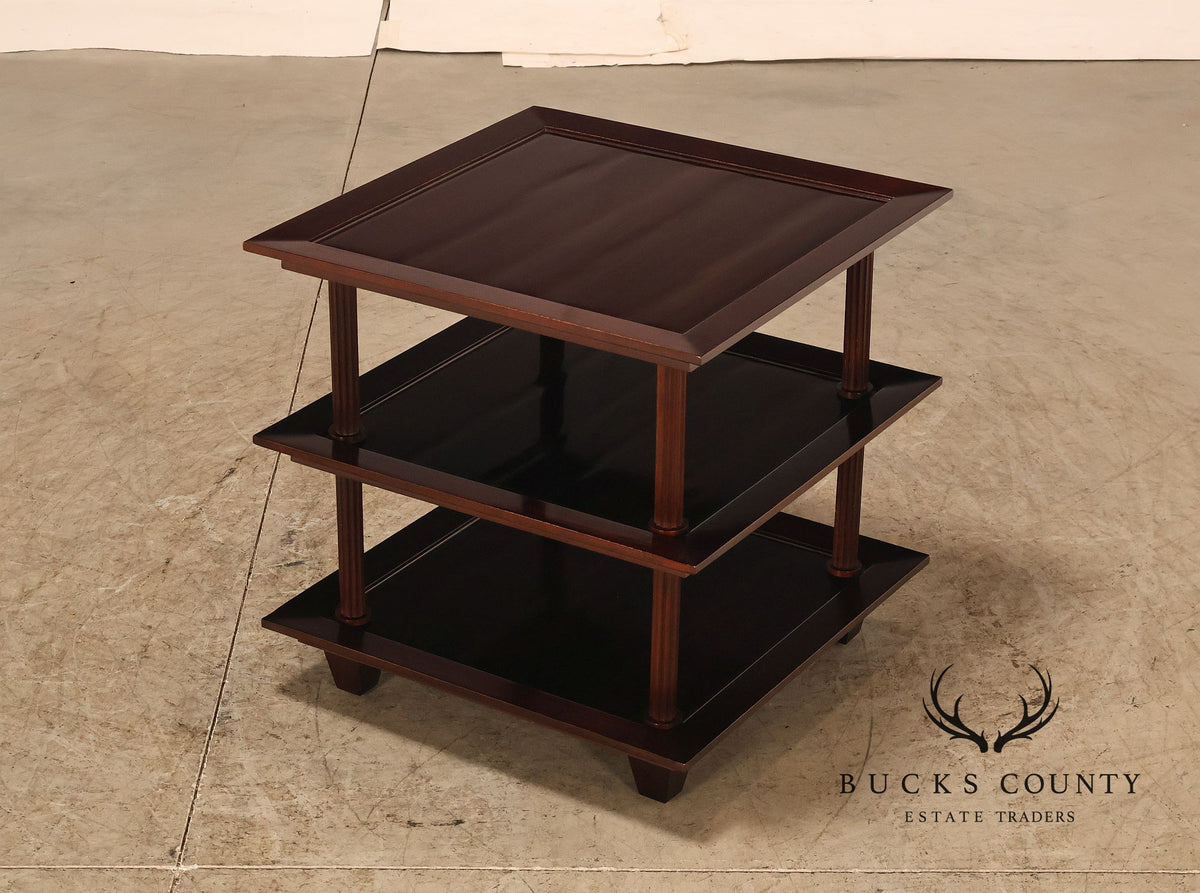 Baker Furniture Barbara Barry Collection Three Tier Mahogany Side Table