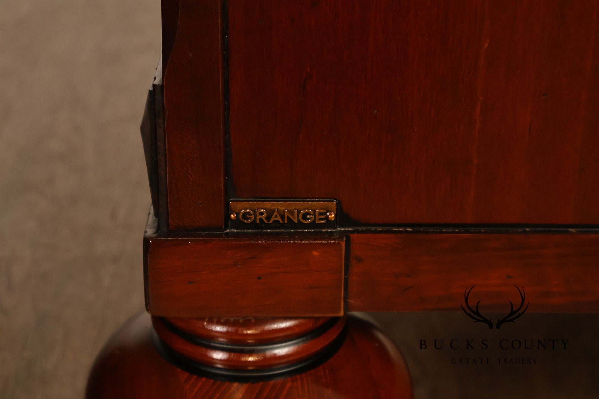 Grange French Louis Philippe Cherry Cane Door Armoire Cabinet