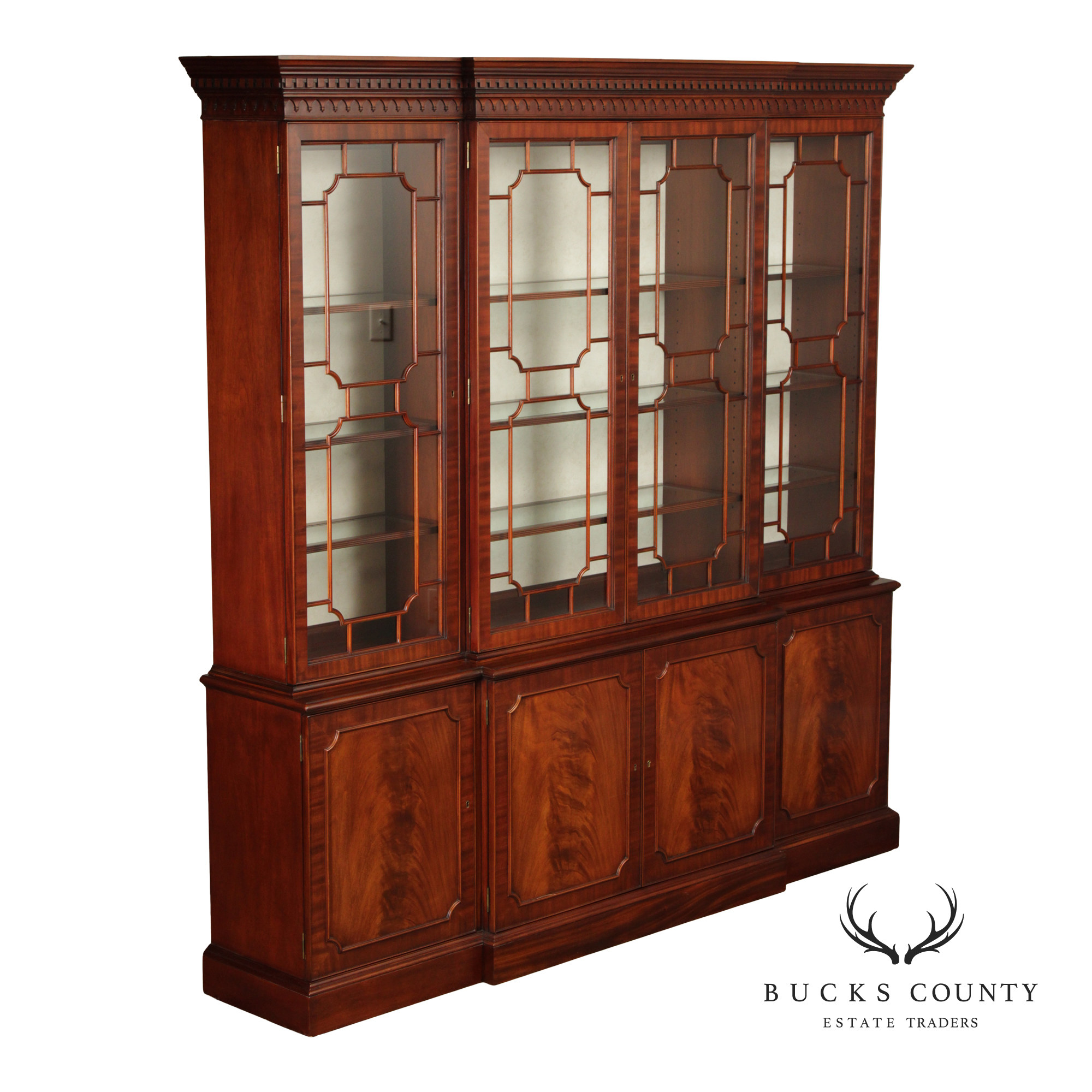 Councill Georgian Style Large Mahogany Breakfront