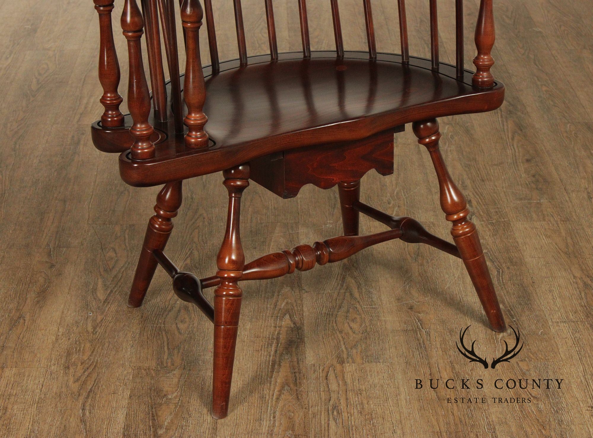 Vintage Duckloe Comb Back Windsor Style Writing Armchair With Storage Drawer