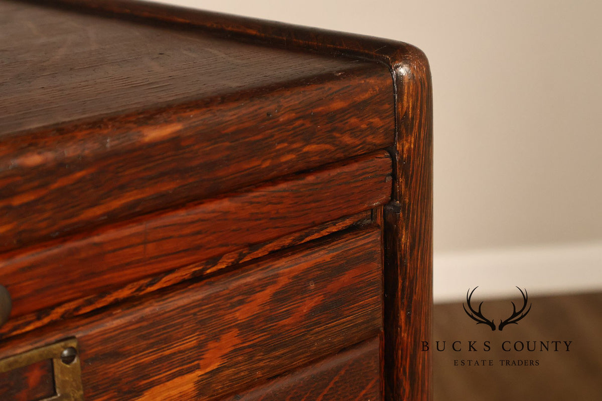 Antique Early 1900s Macey Oak Multi-Drawer Stacking Filing Cabinet
