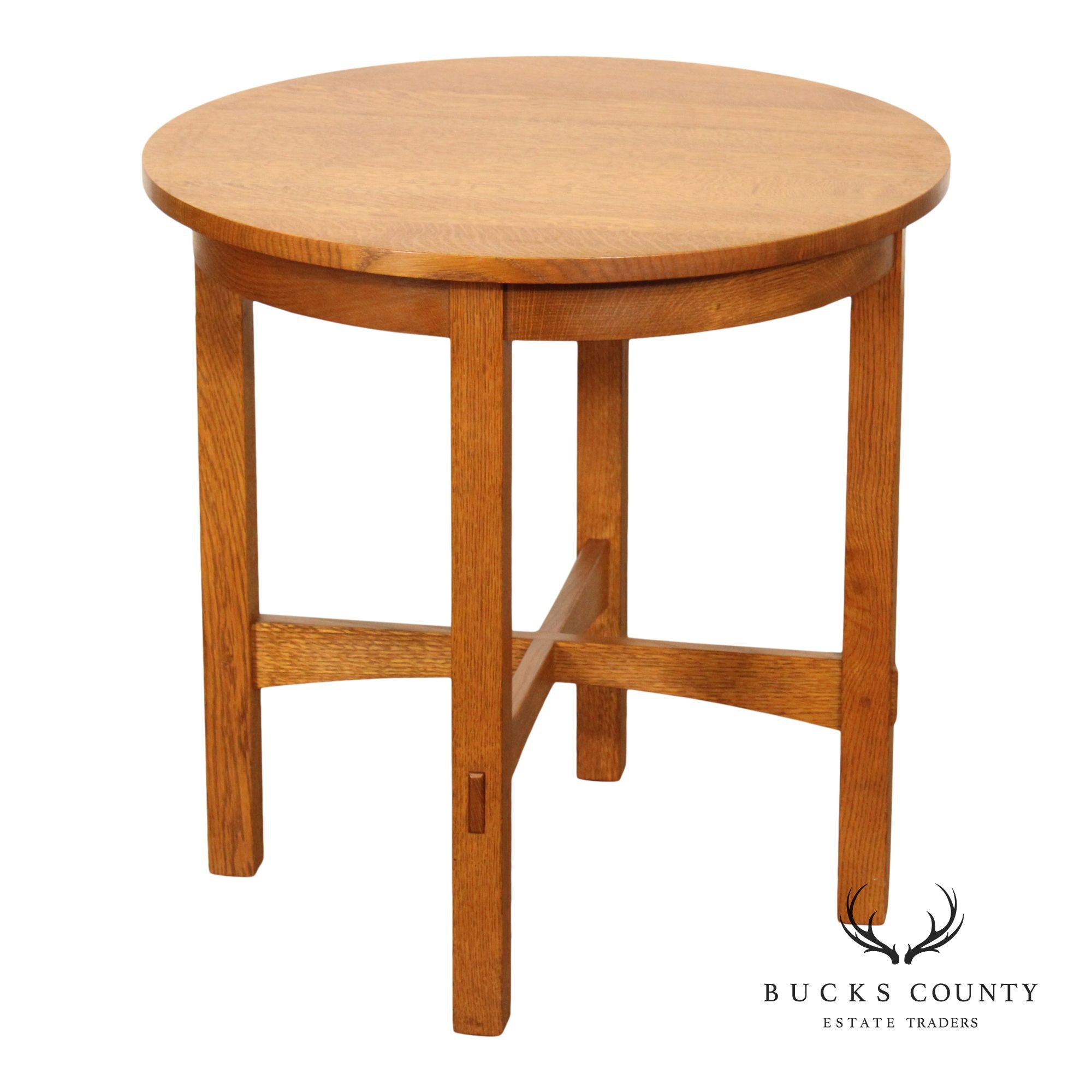 Stickley Mission Collection Oak Round Lamp Table