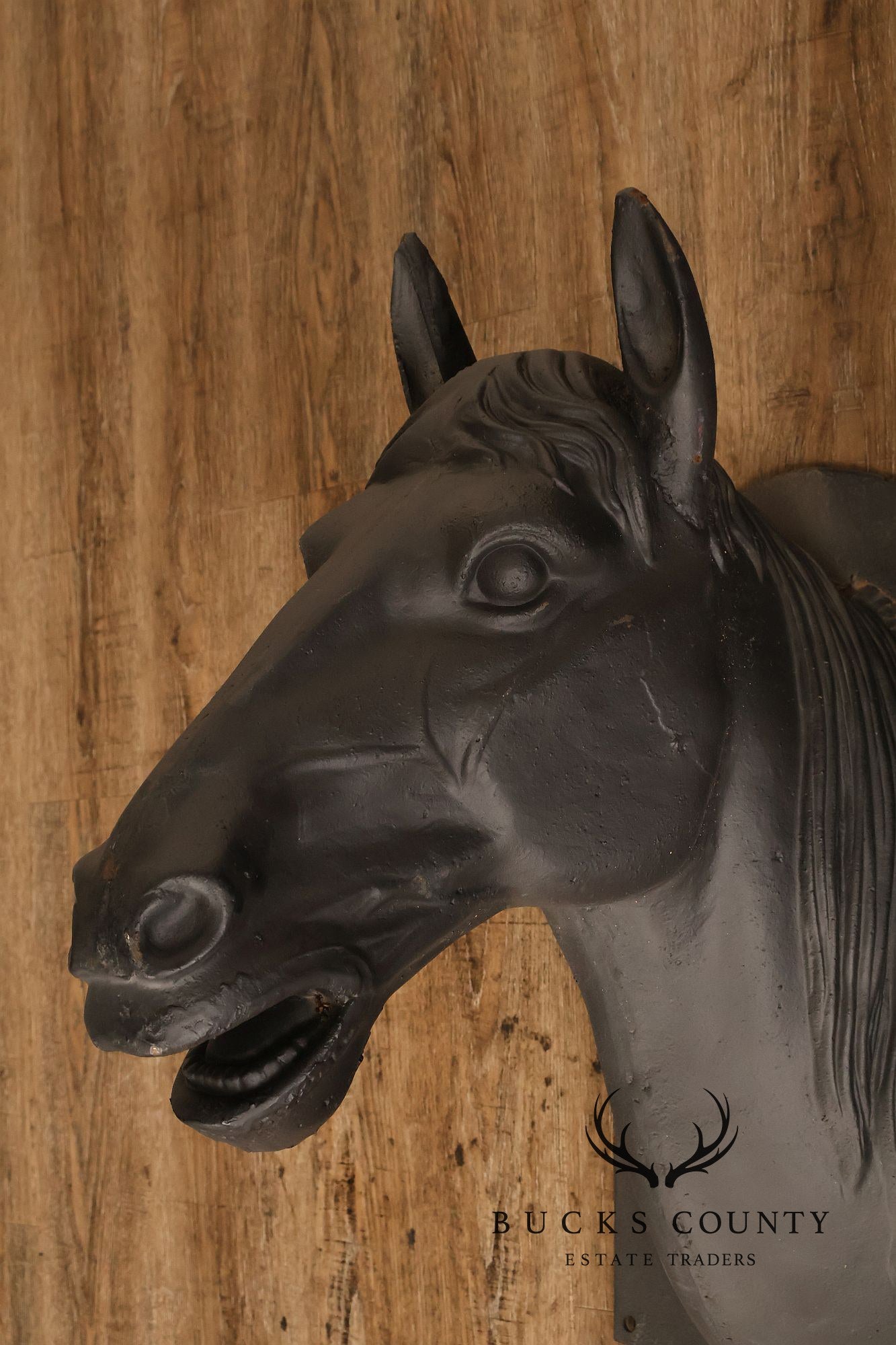Pair of Cast Iron Horse Head Wall Decor