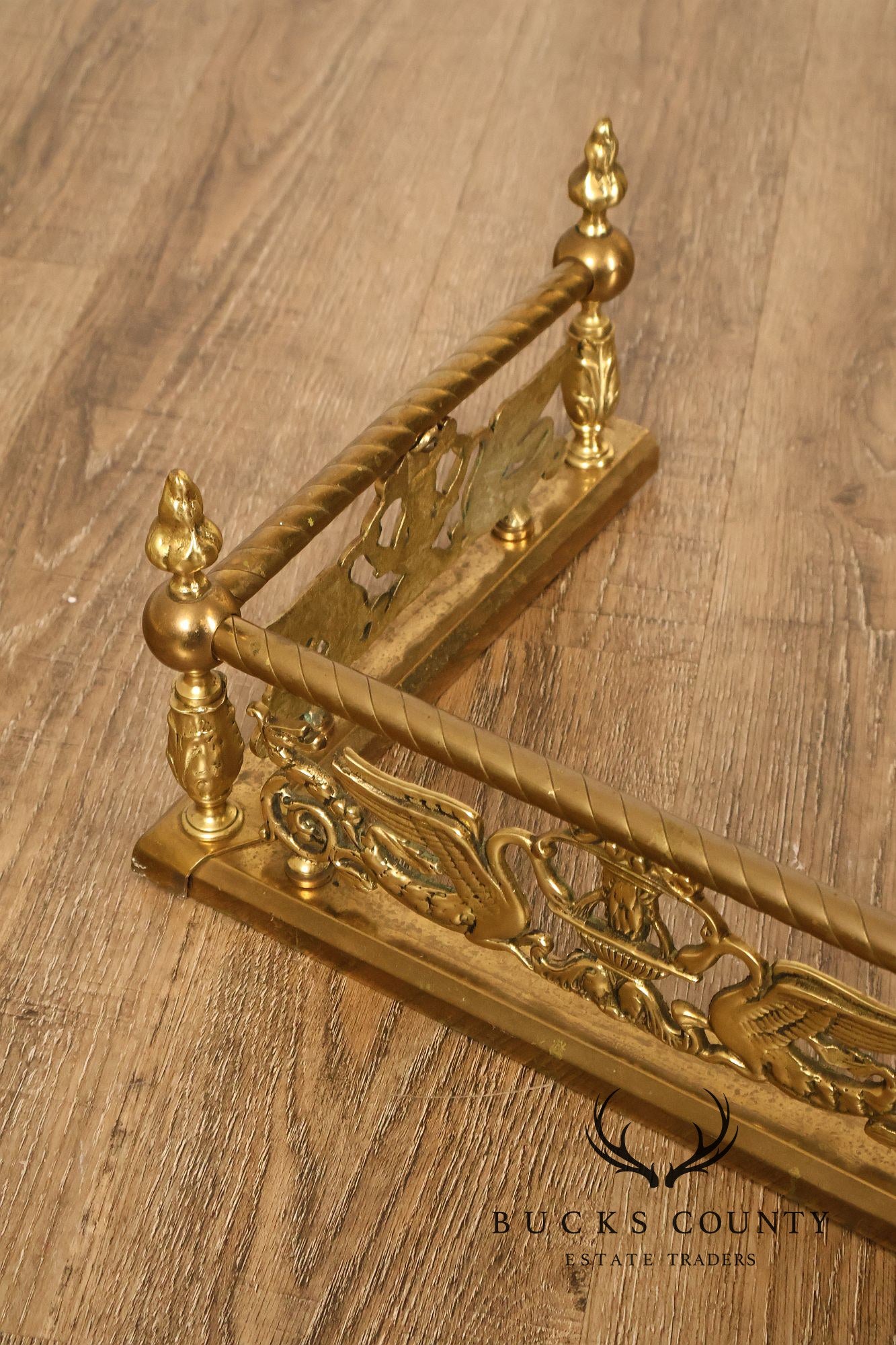 Neoclassical Style Brass Fireplace Fender