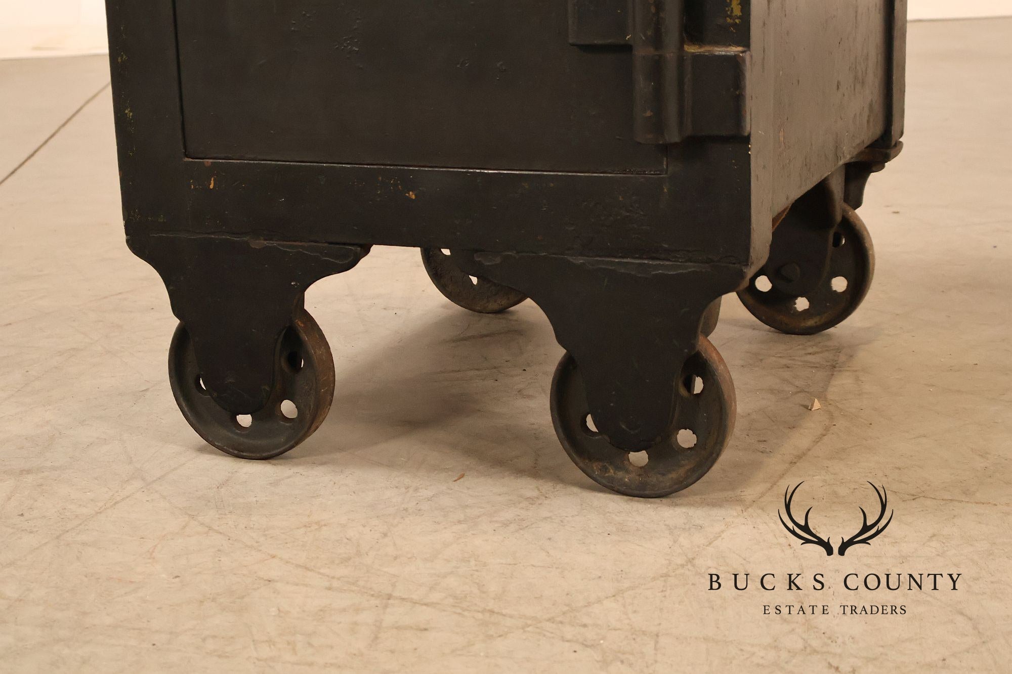 Antique Hall's Safe Company Iron Safe On Casters