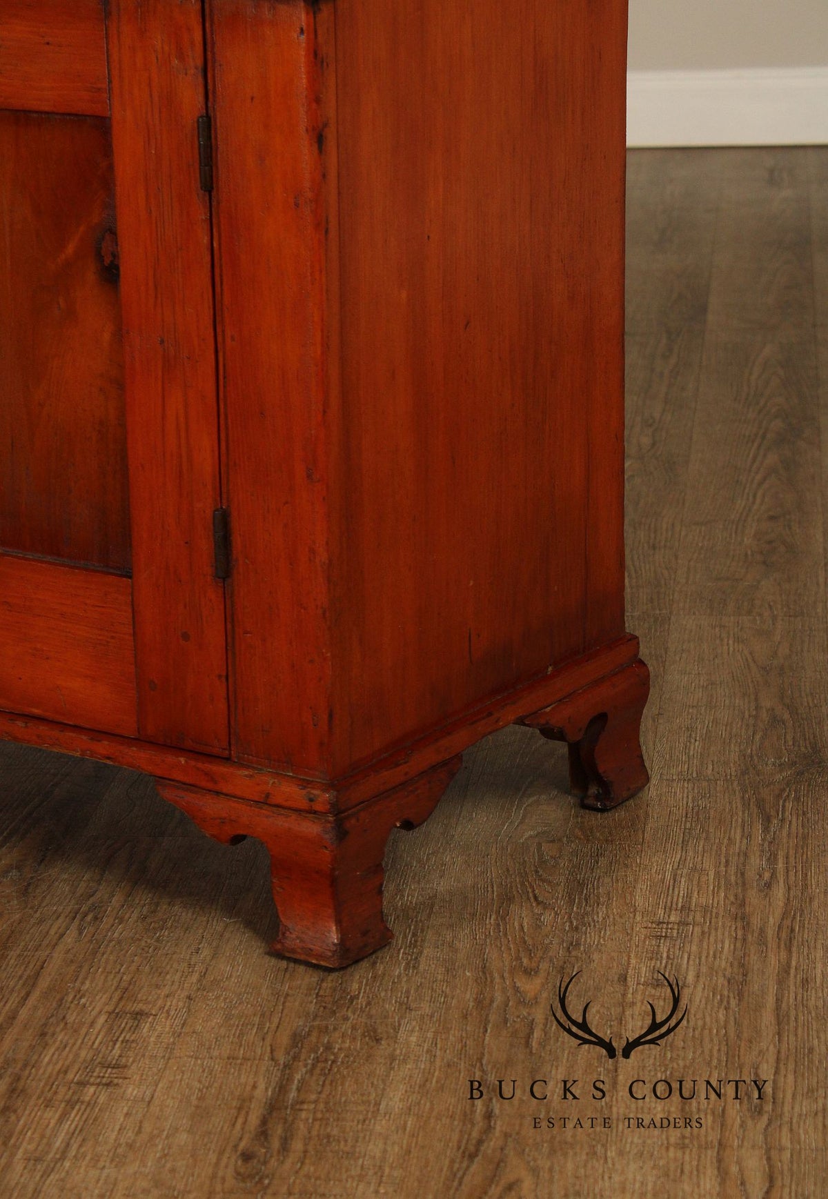Antique American Country Pine Step-Back Cupboard Hutch