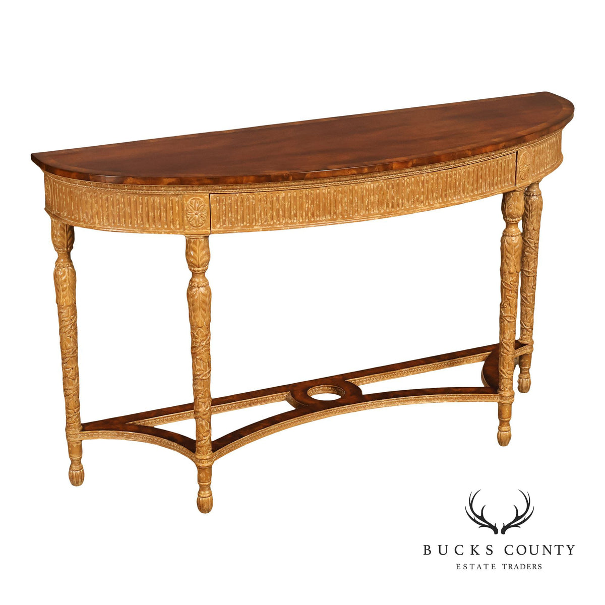 Theodore Alexander French Louis XVI Style Demilune Console