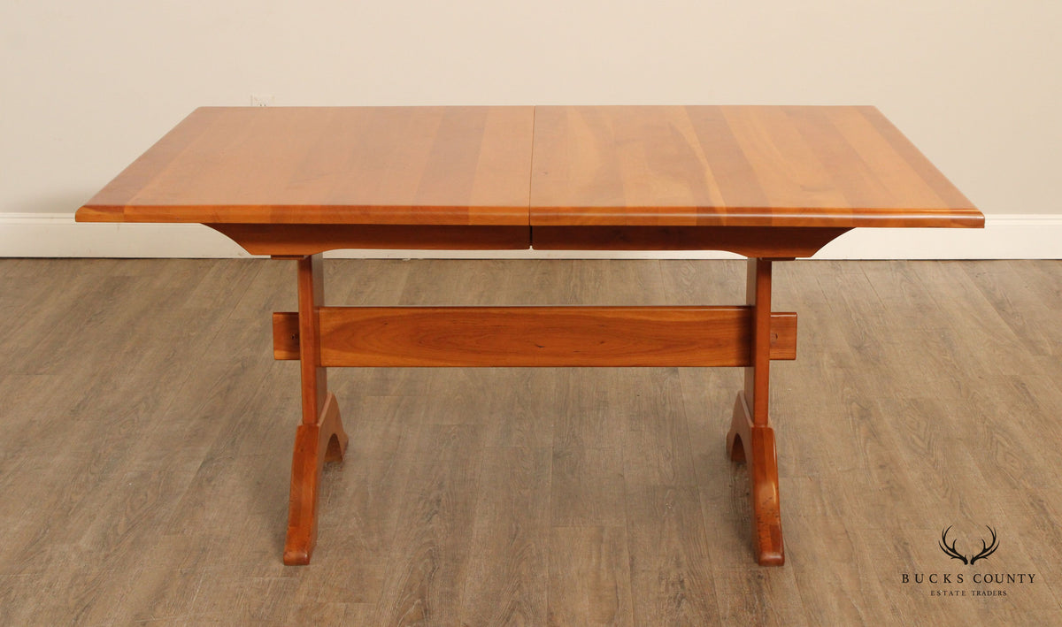 Hunt Country Furniture Farmhouse Style Expandable Cherry Trestle Dining Table