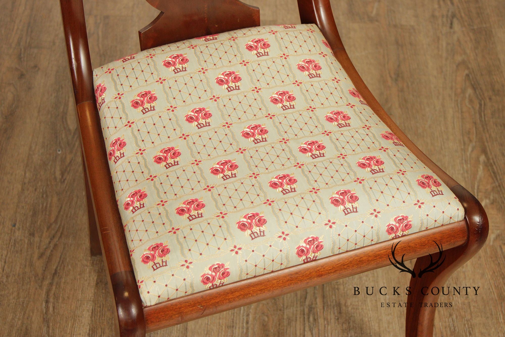 Biggs Furniture Empire Style Set of Eight Mahogany Dining Chairs