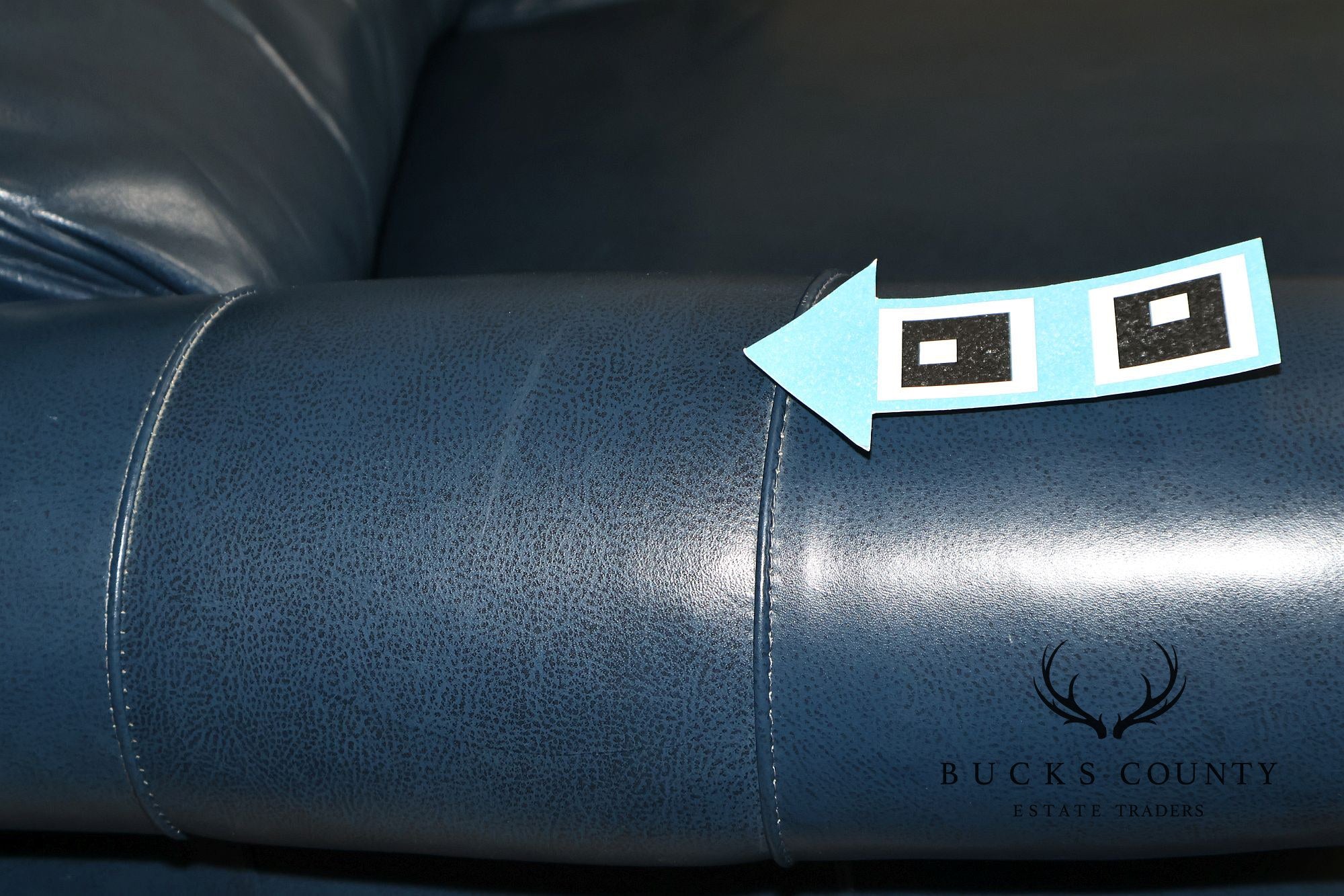 Hancock & Moore Blue Leather 'Austin' Sofa