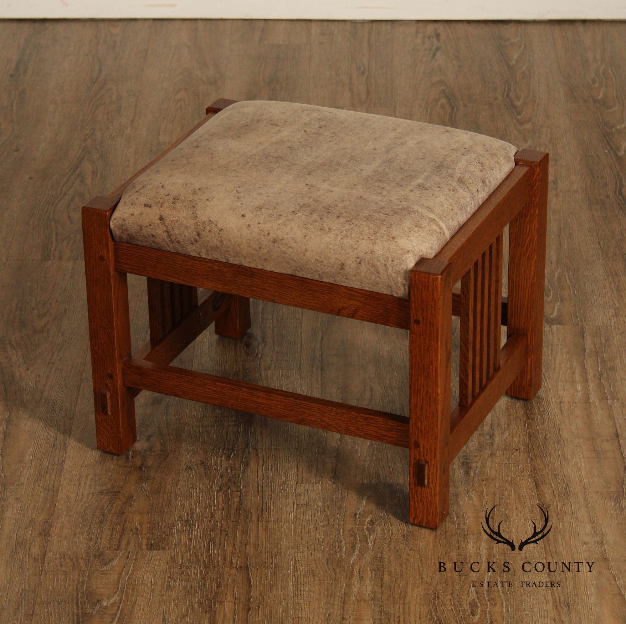 Stickley Mission Collection Oak and Leather Footstool