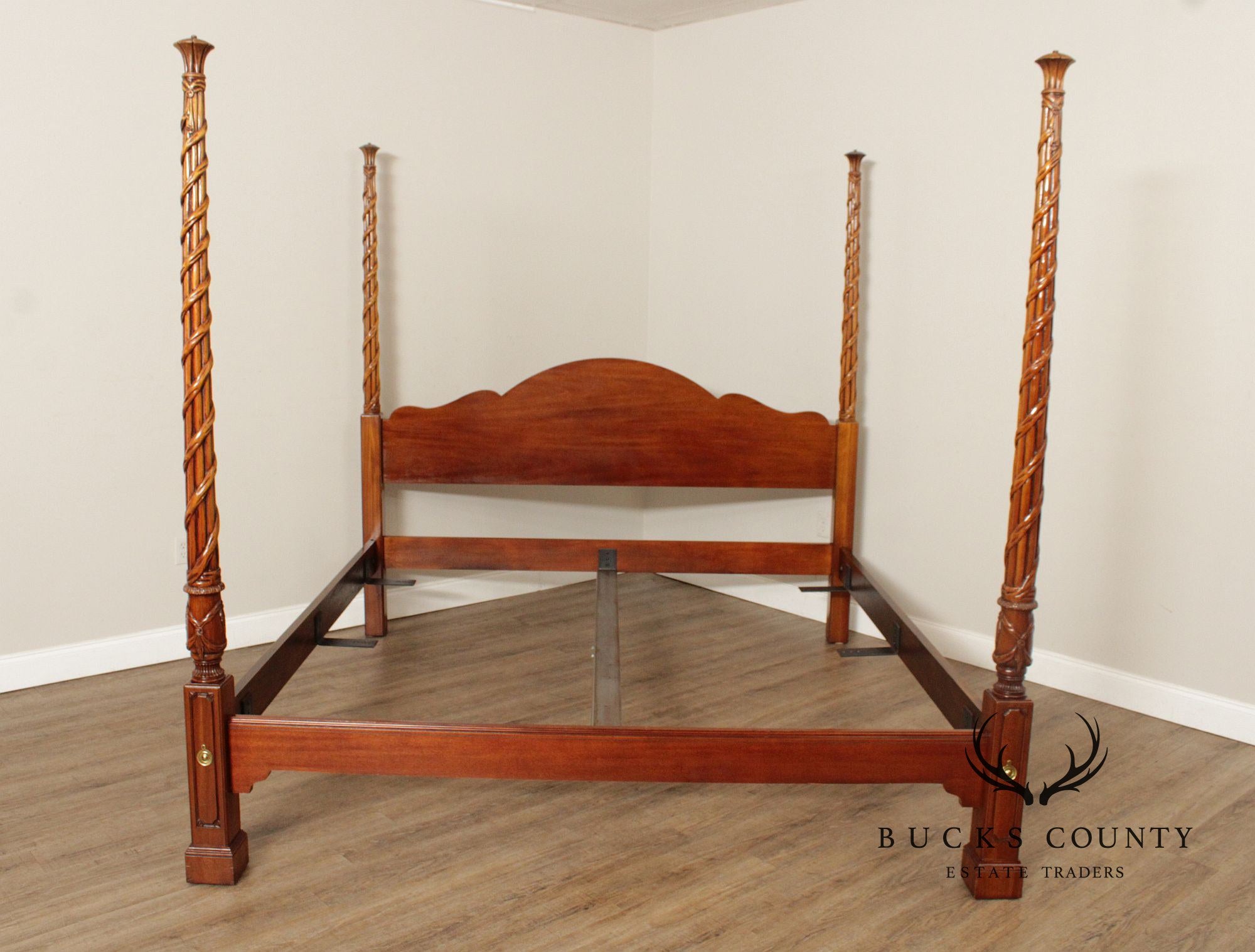 Hickory Chair Mahogany Reed and Ribbon King Size Poster Bed