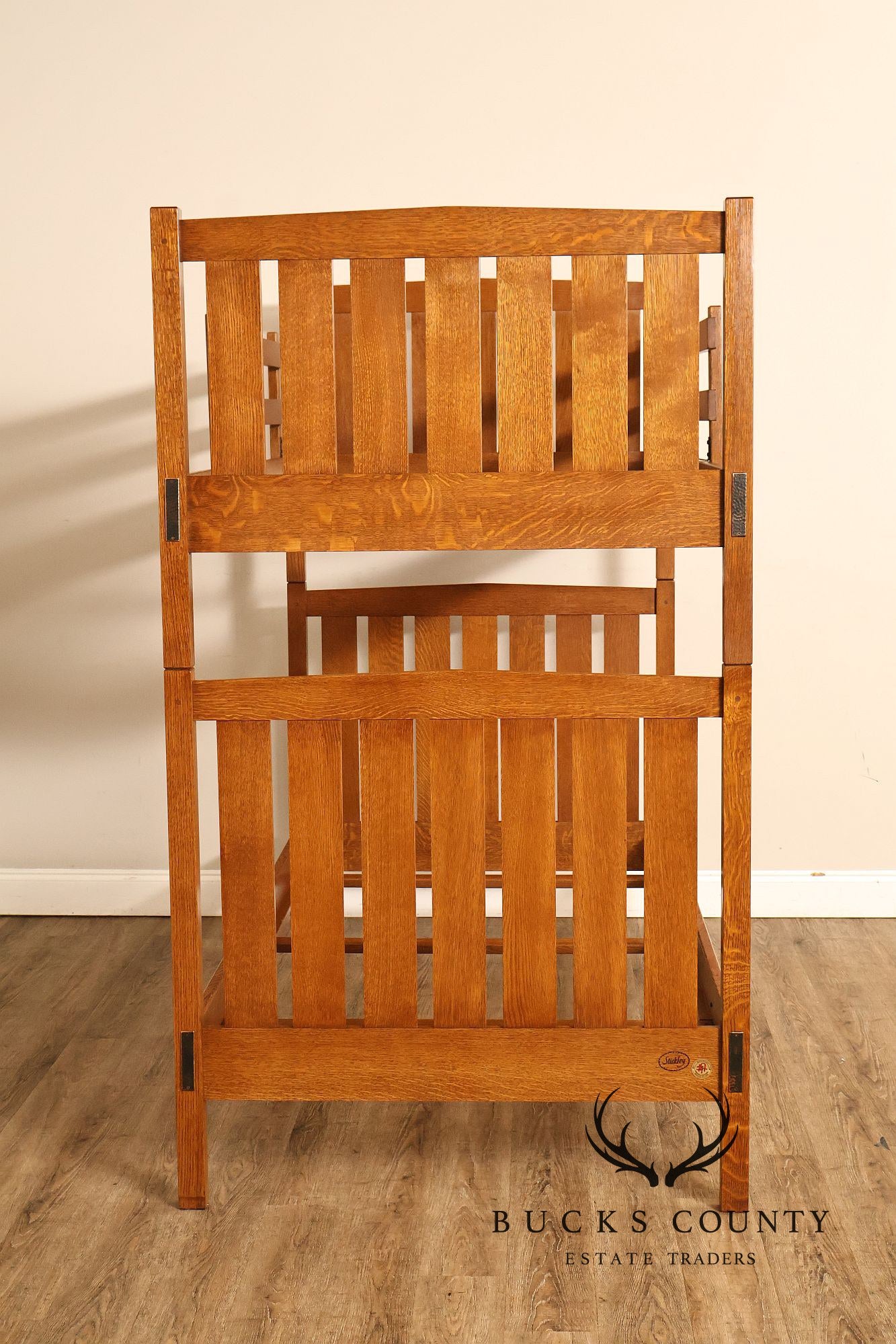 Stickley Mission Collection Oak Twin Over Twin Bunk Bed