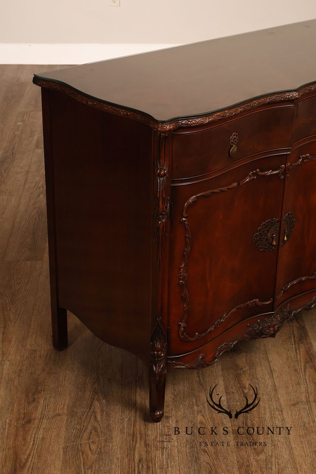 Batesville 1930s Carved Mahogany Sideboard Buffet