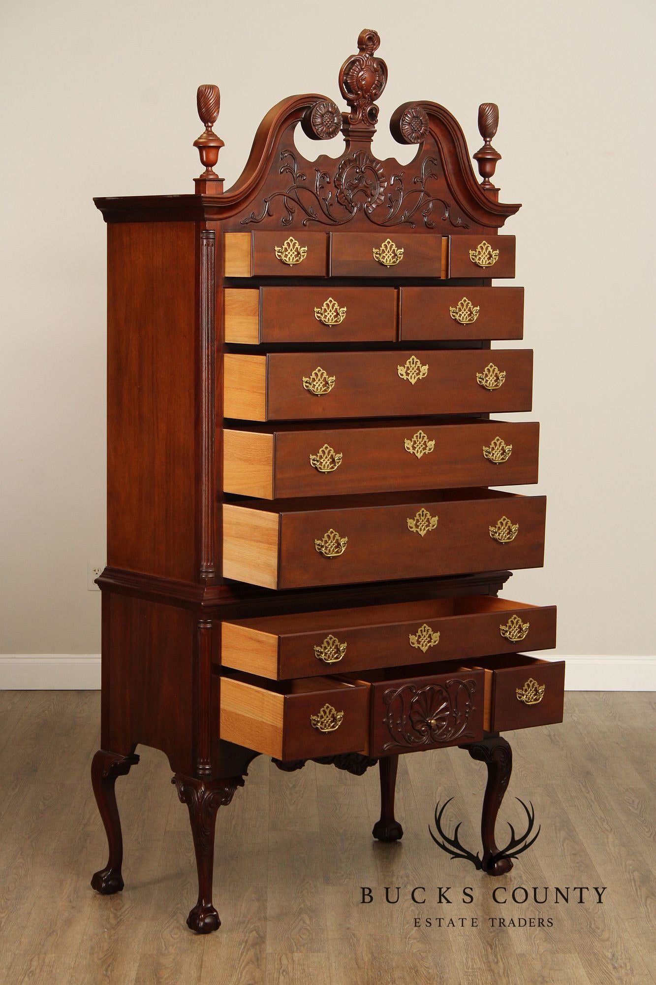 Councill Craftsmen Chippendale Style Mahogany Highboy