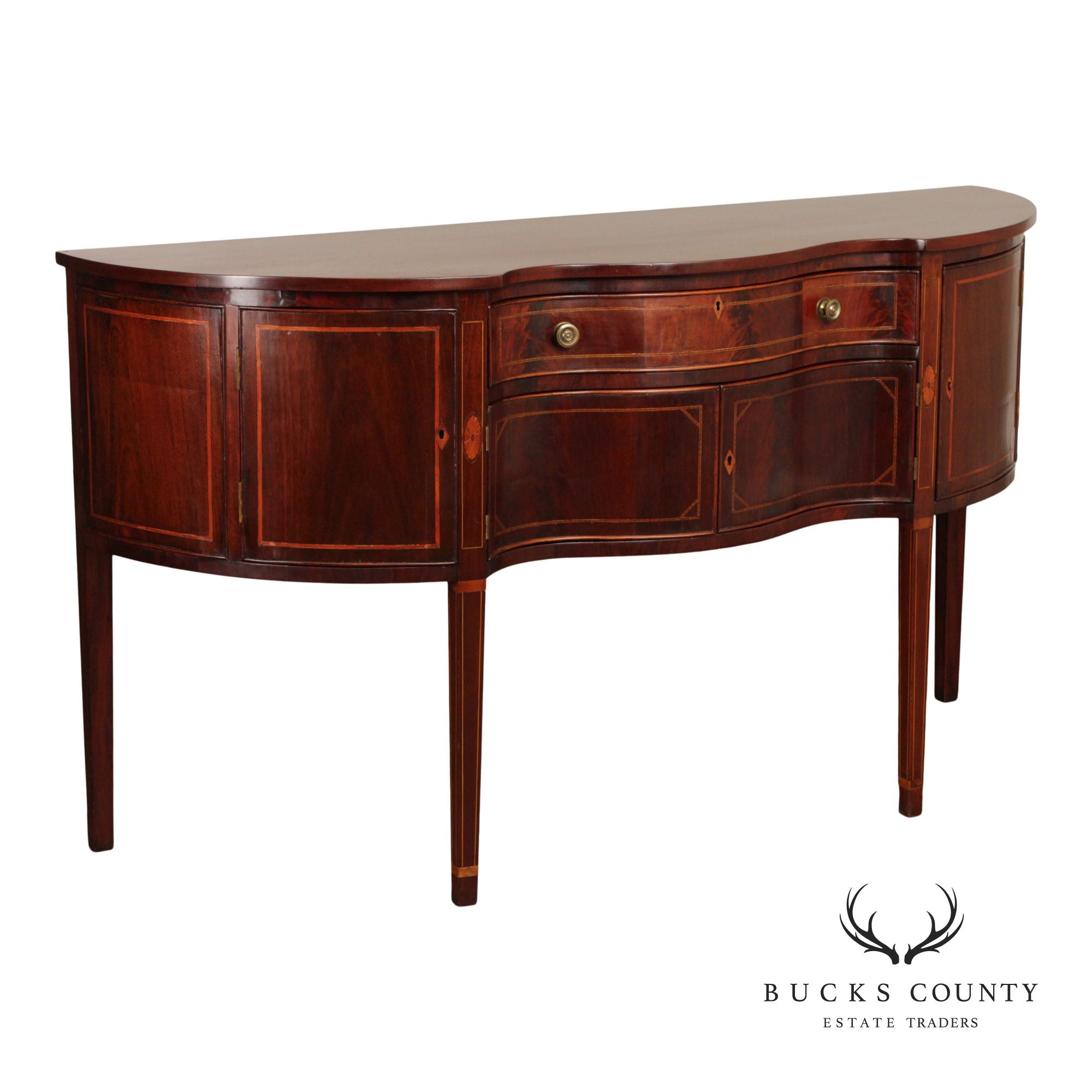 American Federal Inlaid Mahogany Serpentine Sideboard